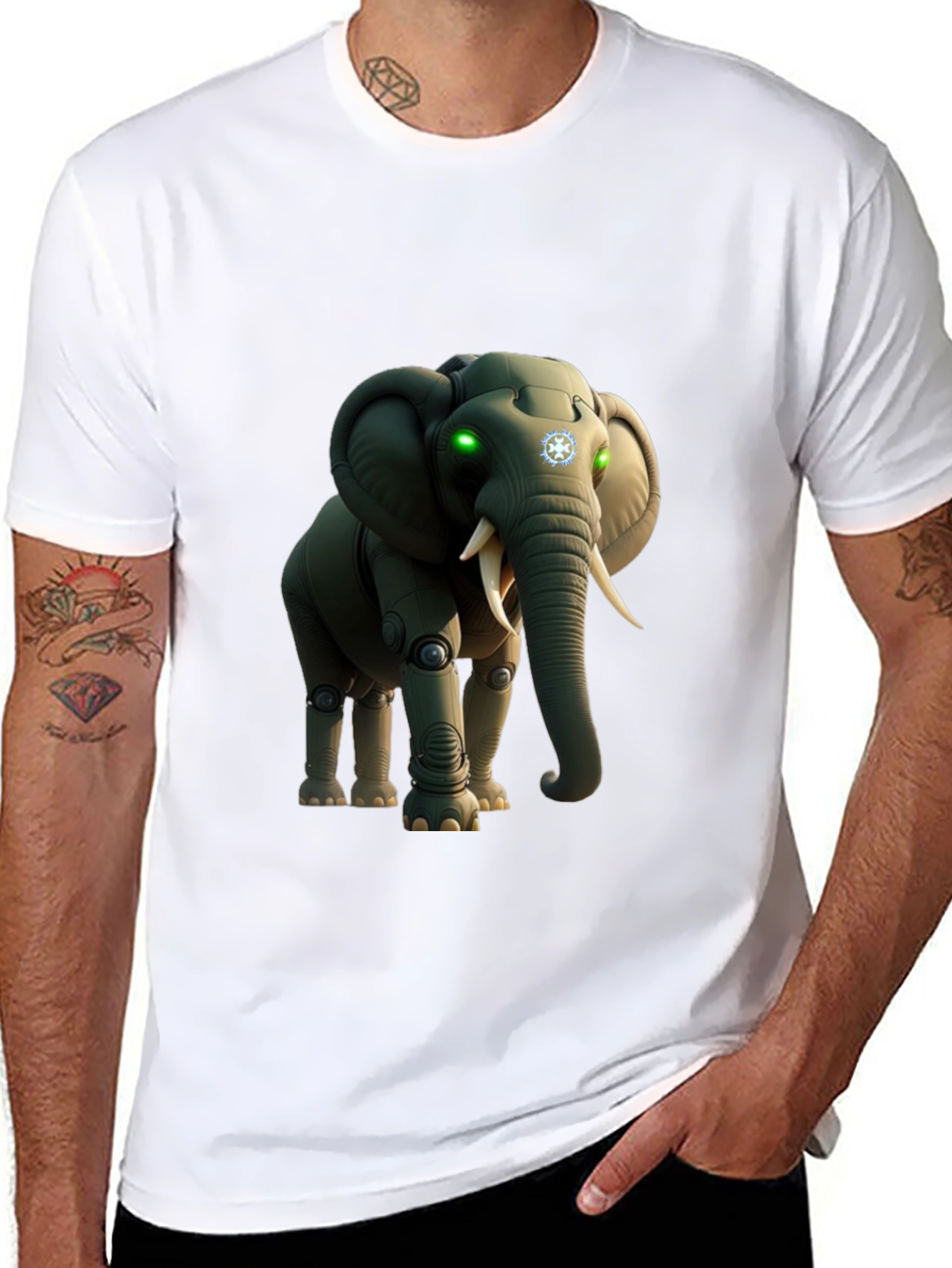 Robotic Elephant Graphic T-Shirt