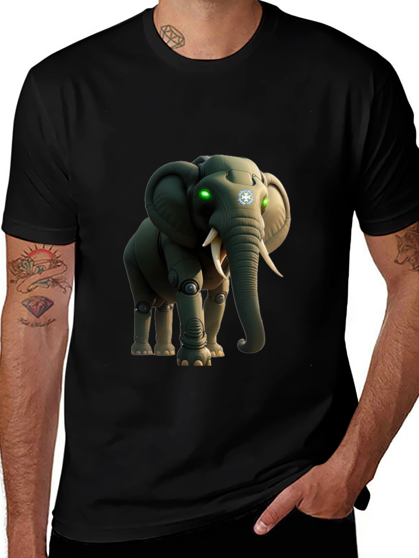 Robotic Elephant Graphic T-Shirt