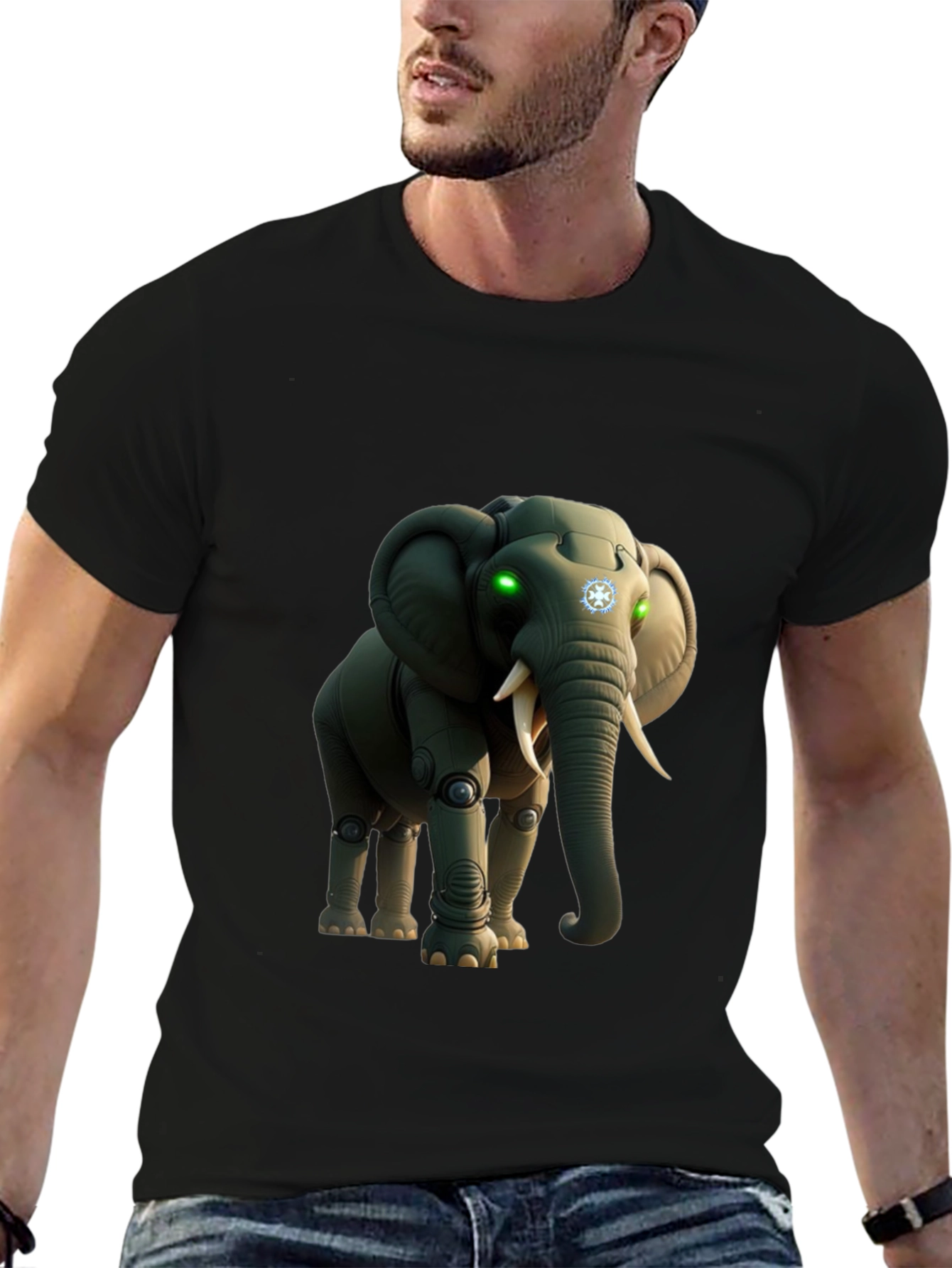Robotic Elephant Graphic T-Shirt