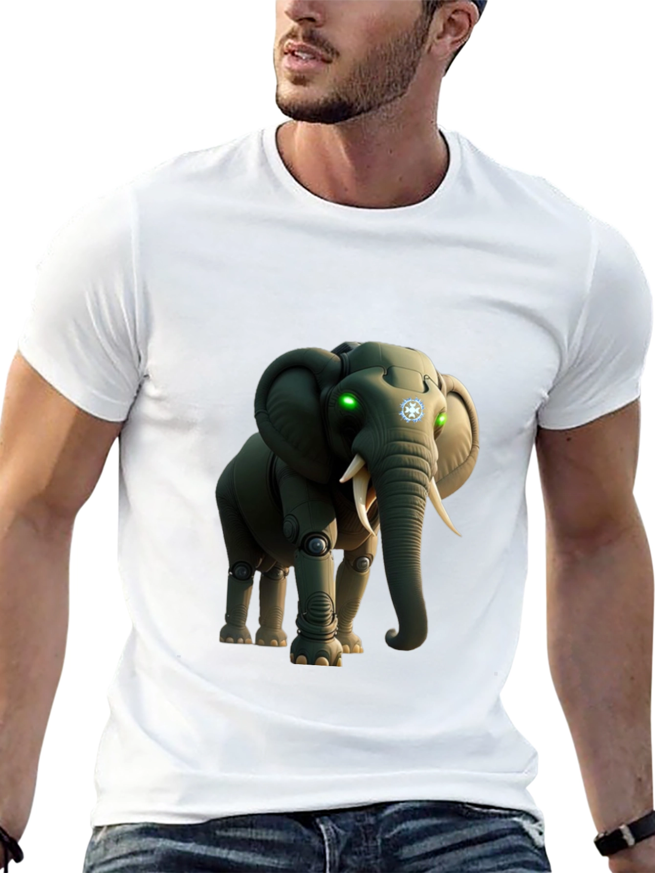 Robotic Elephant Graphic T-Shirt