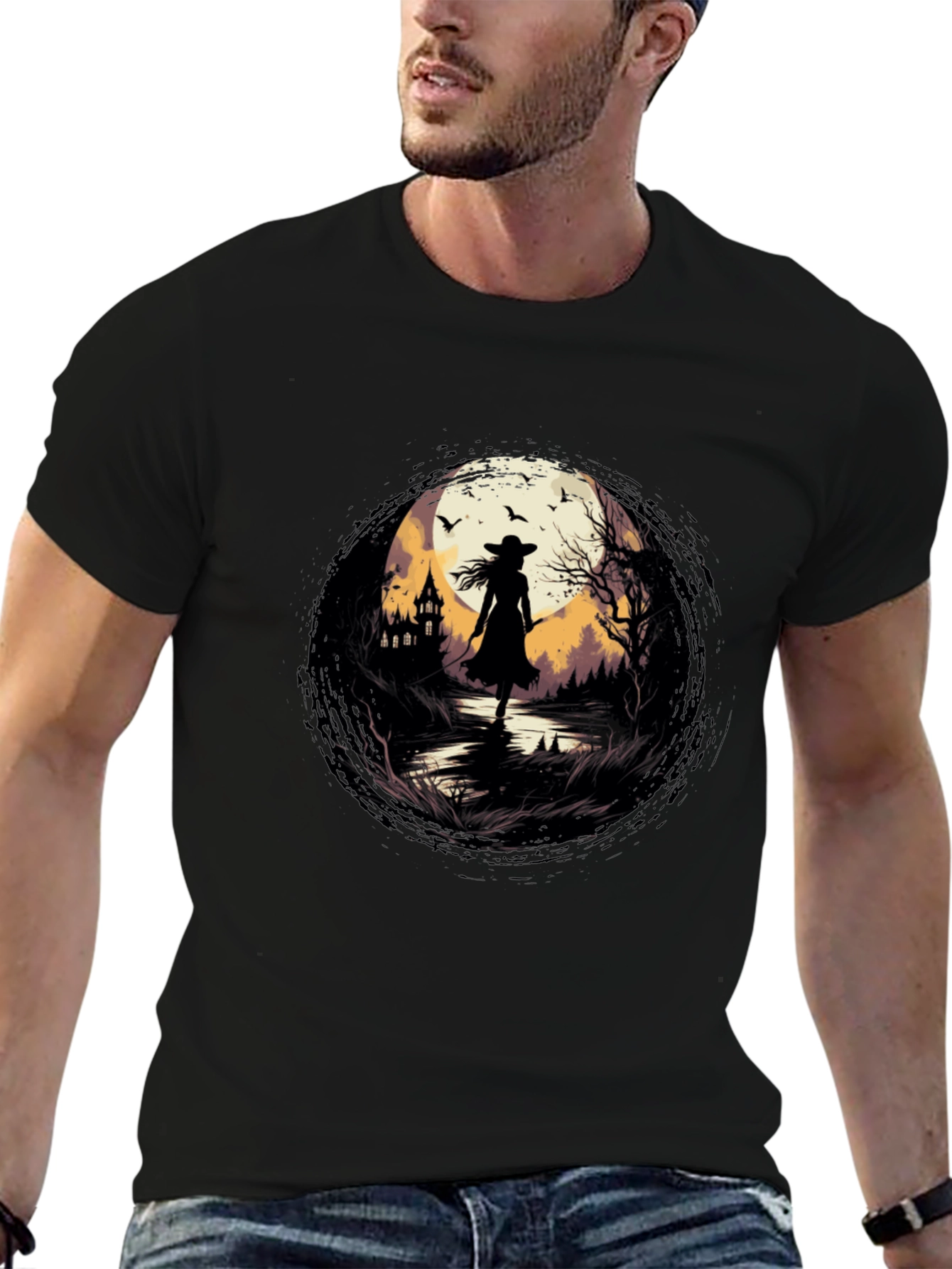 Witch Silhouette Graphic T-Shirt