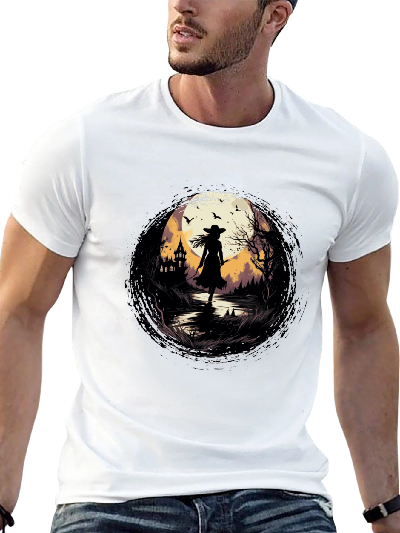 Witch Silhouette Graphic T-Shirt