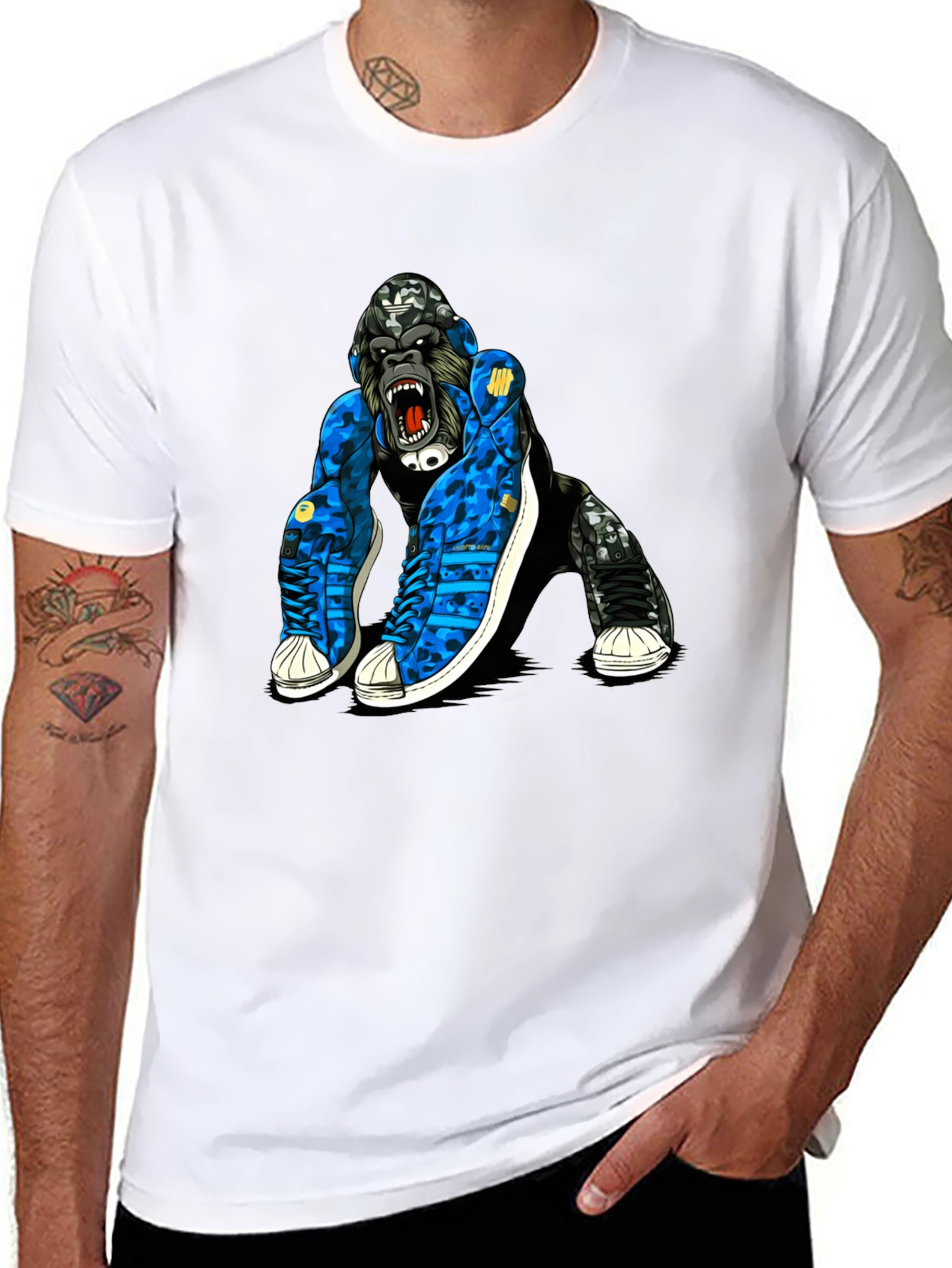 Cool Gorilla in Sneakers Graphic T-Shirt