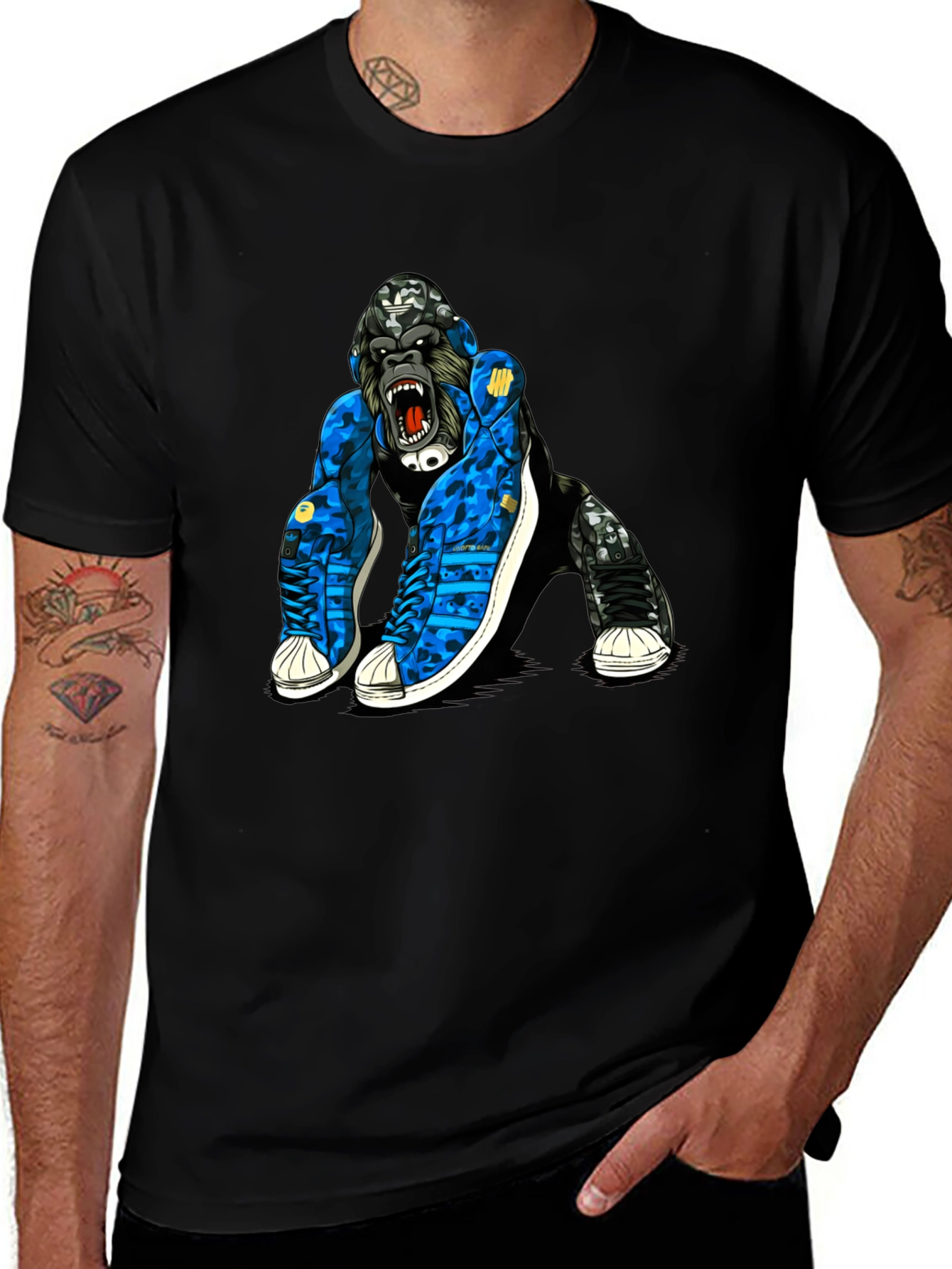 Cool Gorilla in Sneakers Graphic T-Shirt