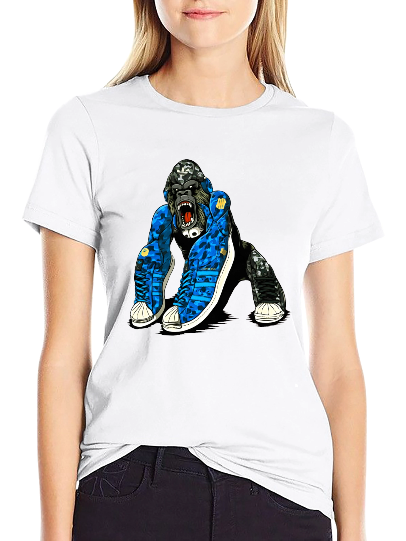 Cool Gorilla in Sneakers Graphic T-Shirt