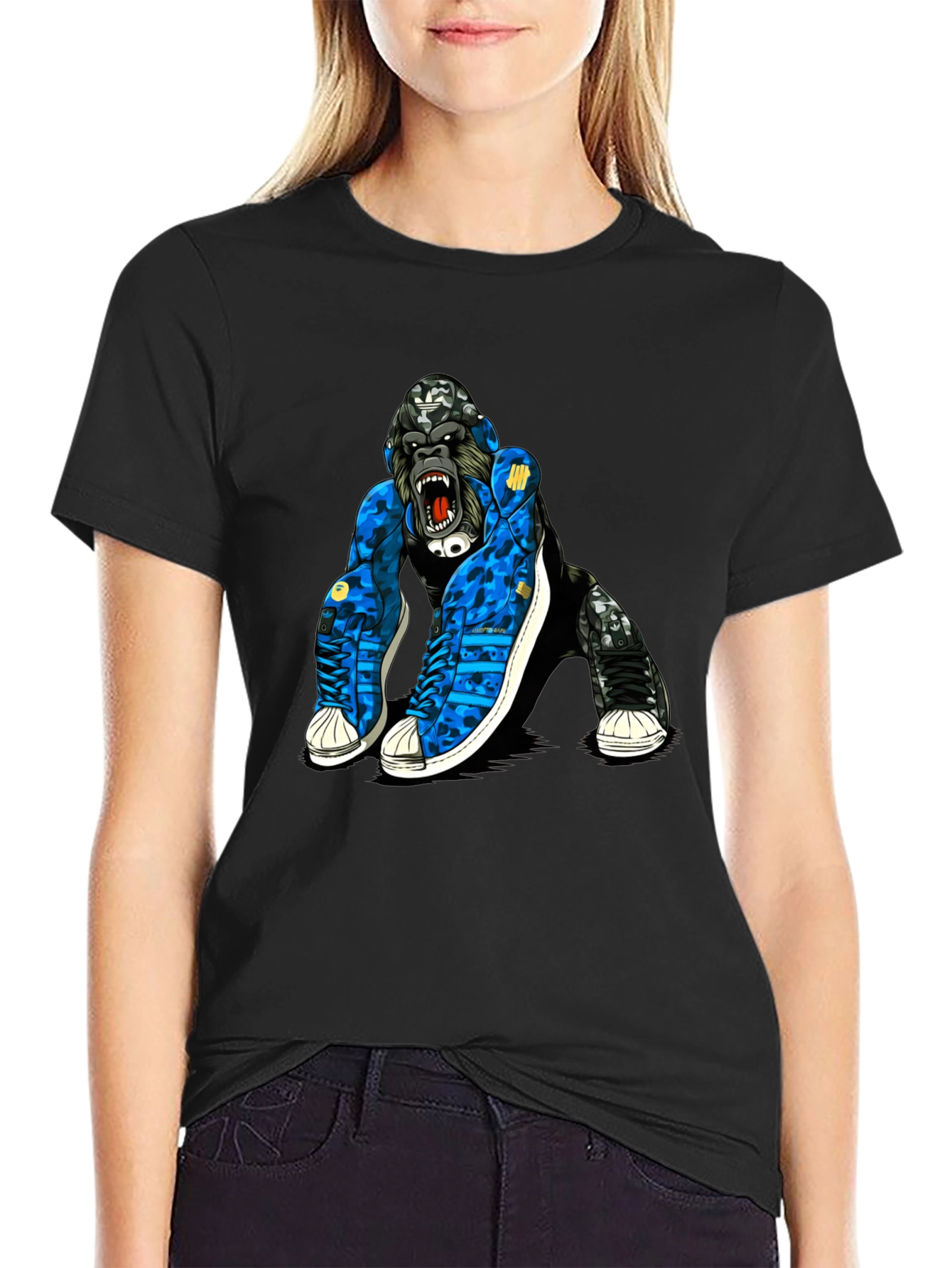 Cool Gorilla in Sneakers Graphic T-Shirt
