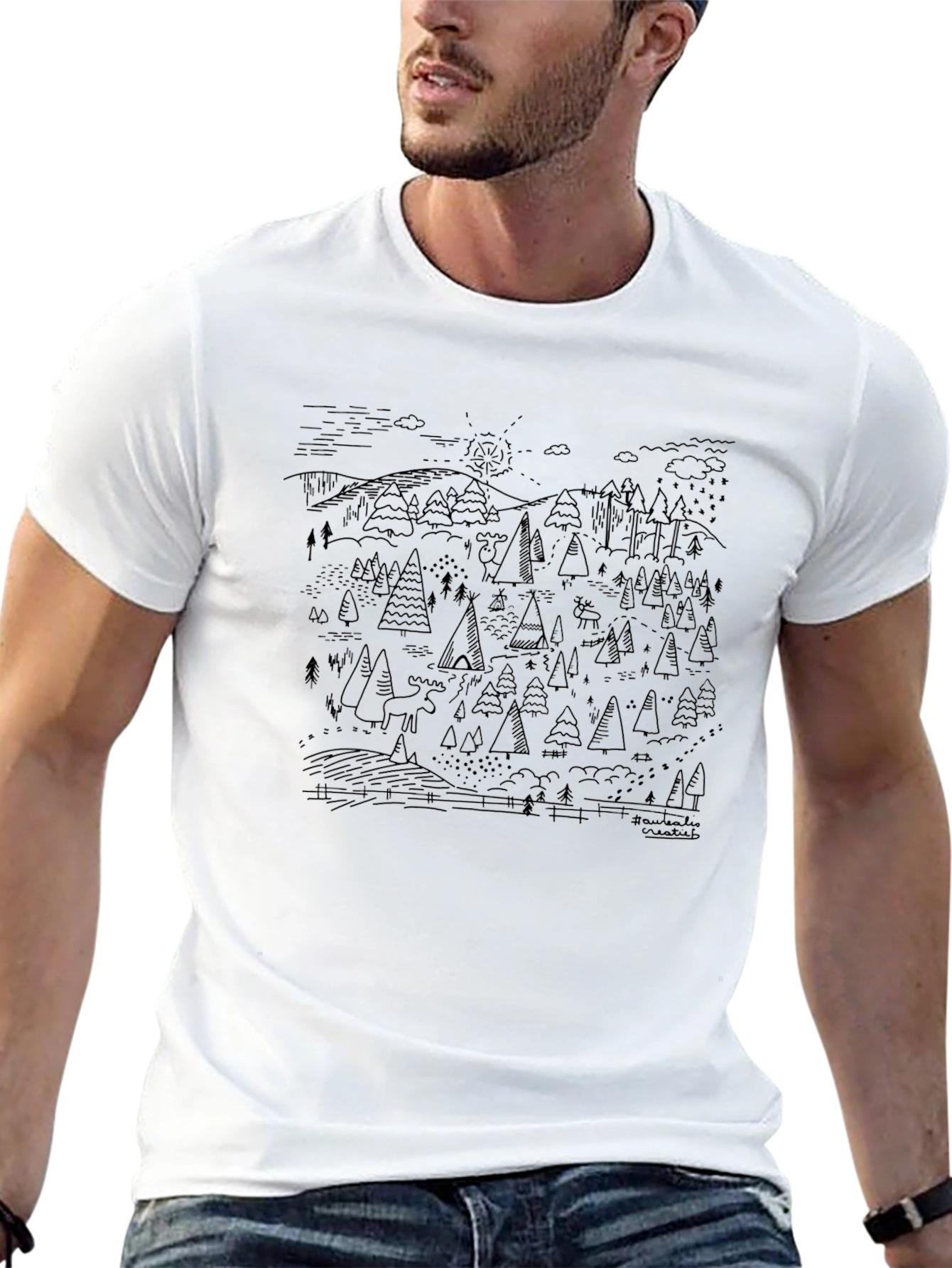 Nature Landscape Print T-Shirt