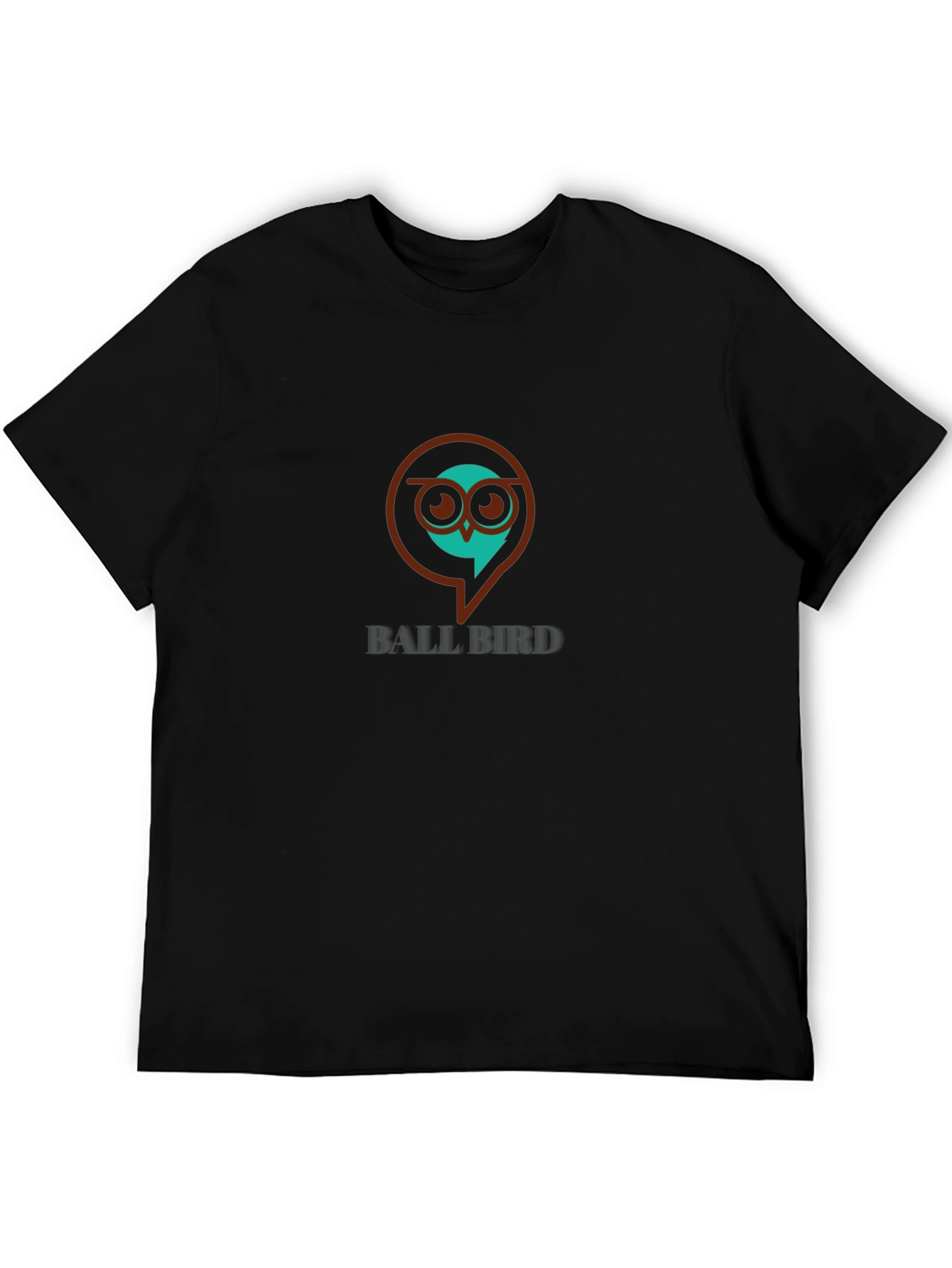 Ball Bird Graphic Print T-Shirt - Black