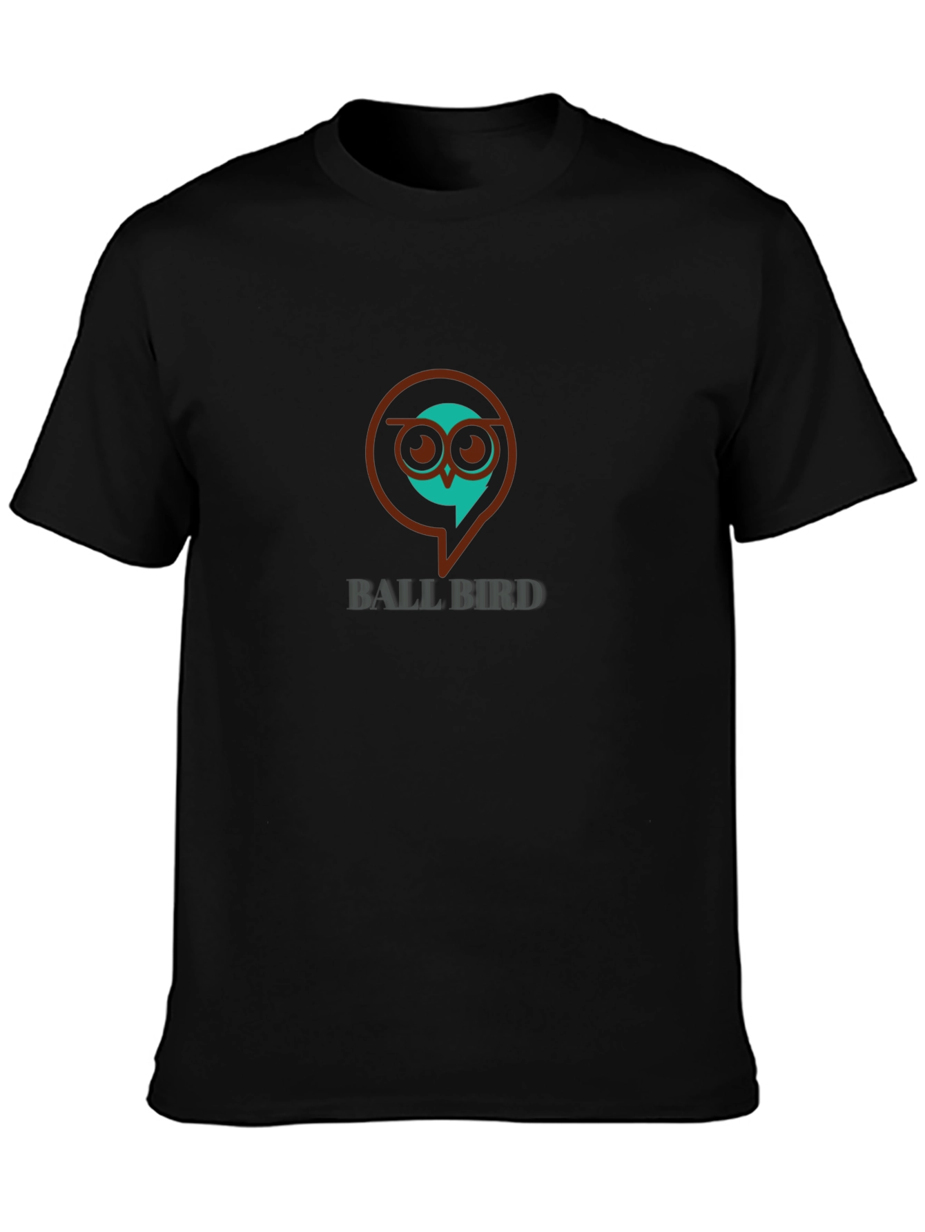 Ball Bird Graphic Print T-Shirt - Black