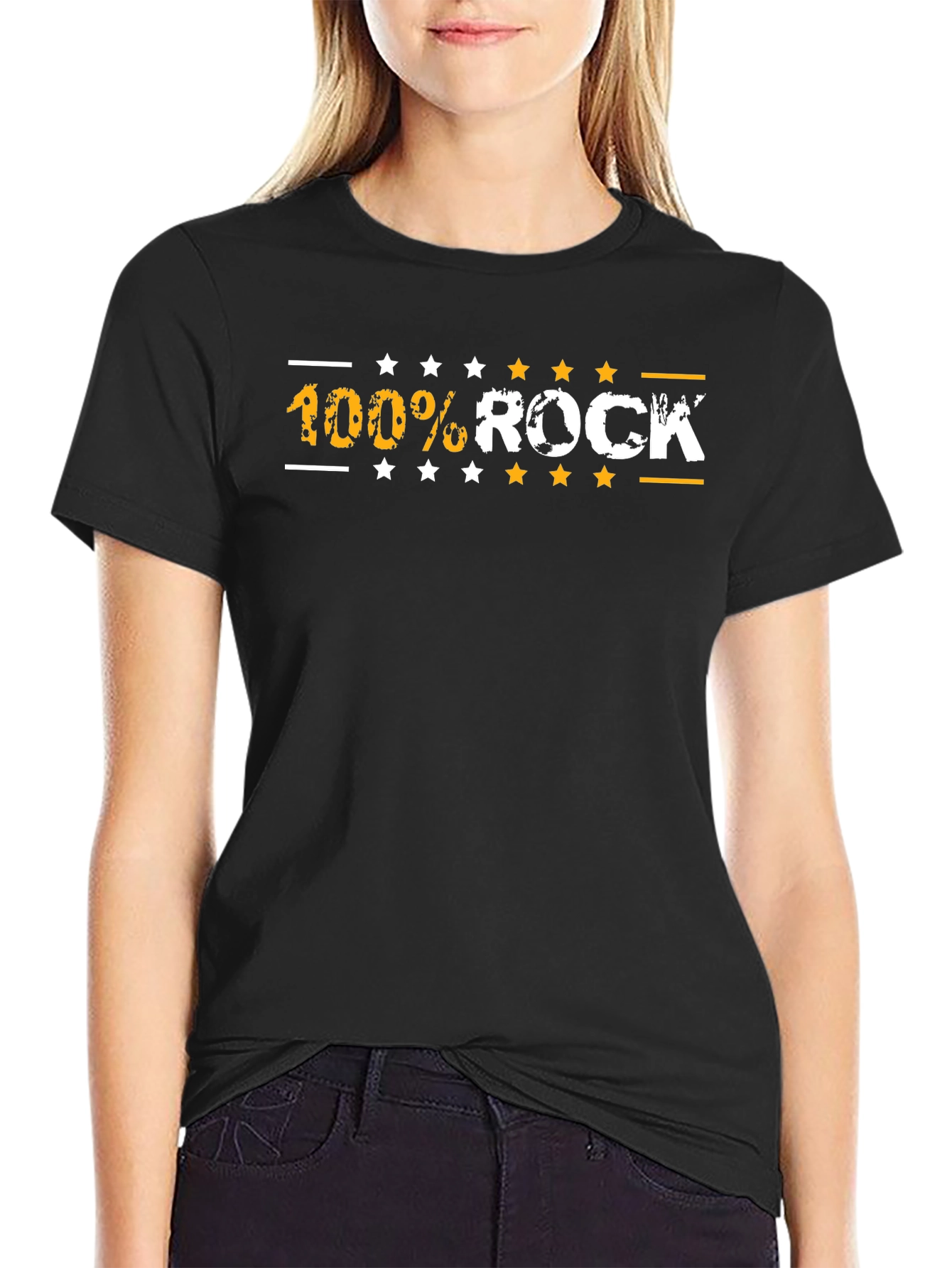 100% Rock Graphic T-Shirt - Mens Black Tee