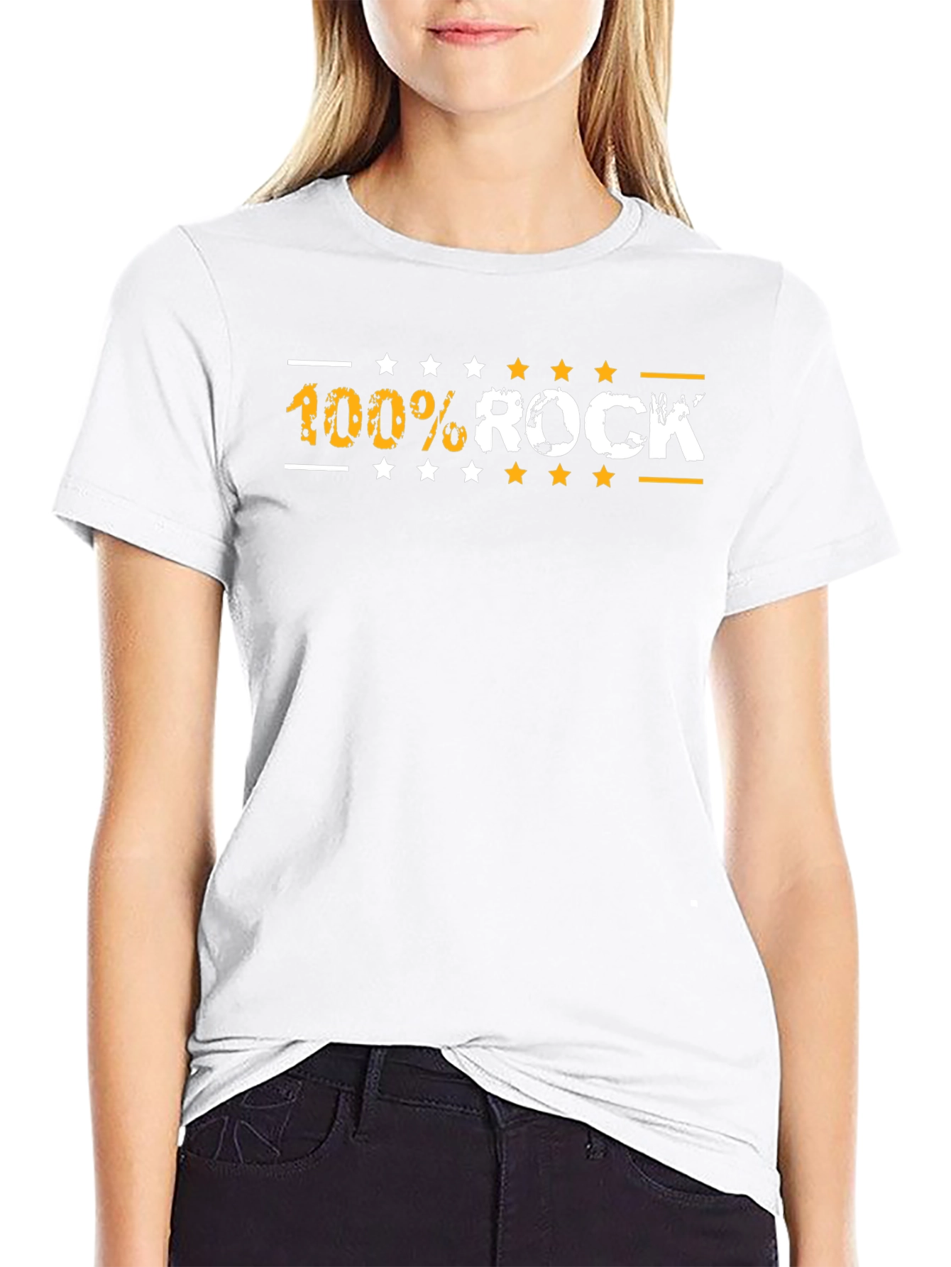 100% Rock Graphic T-Shirt - Mens Black Tee