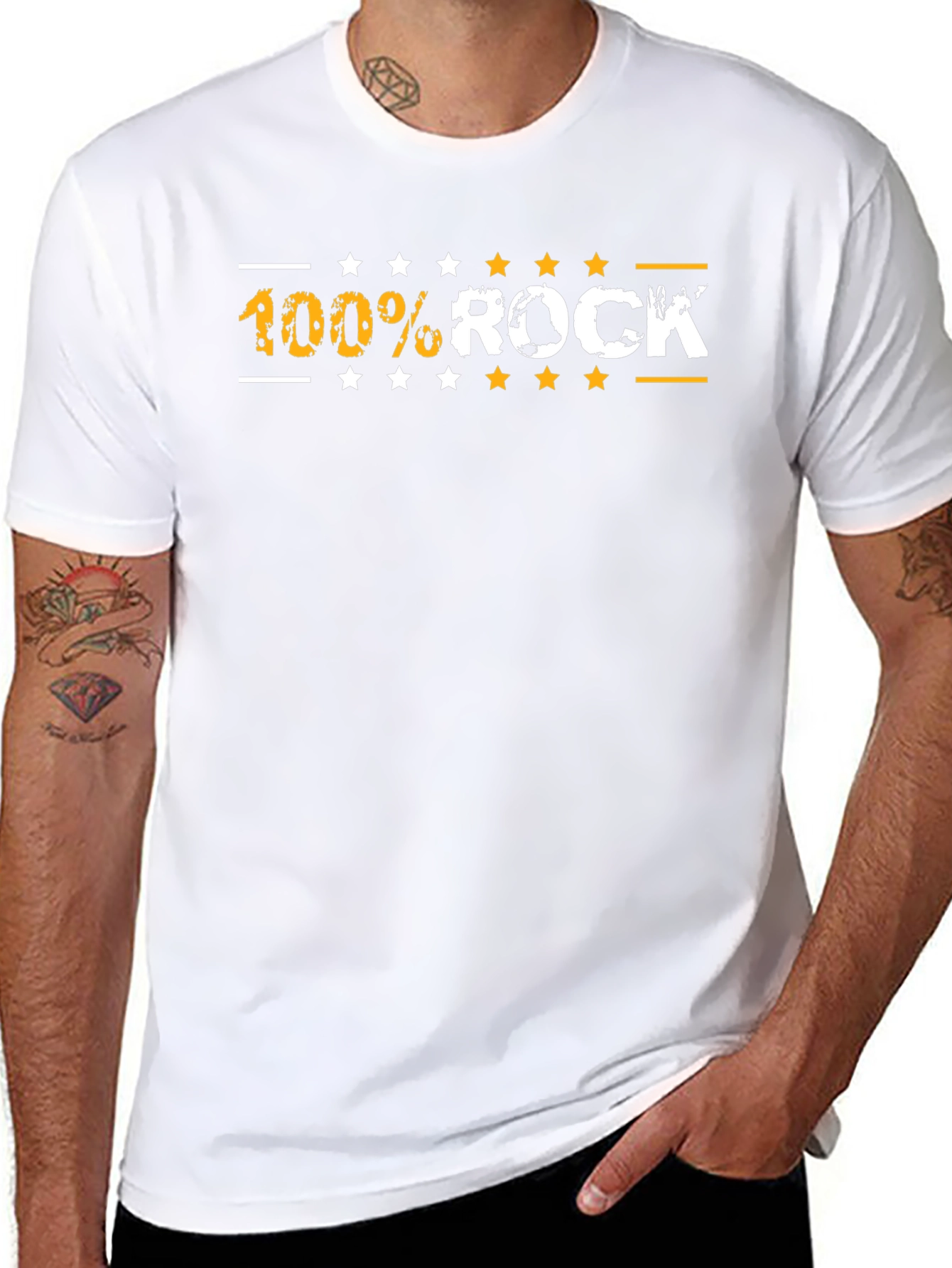100% Rock Graphic T-Shirt - Mens Black Tee