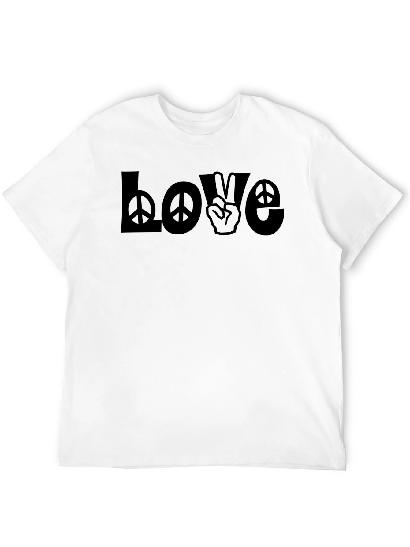 Love Peace Sign Graphic T-Shirt - Black