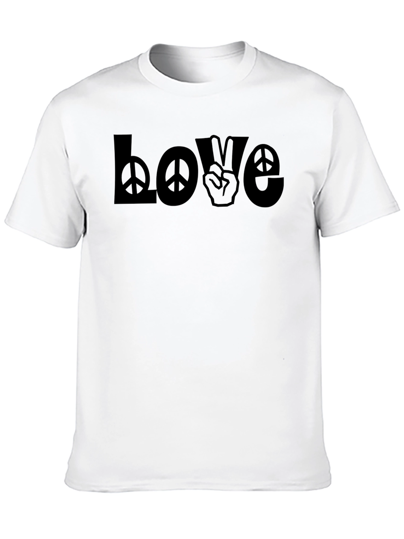 Love Peace Sign Graphic T-Shirt - Black