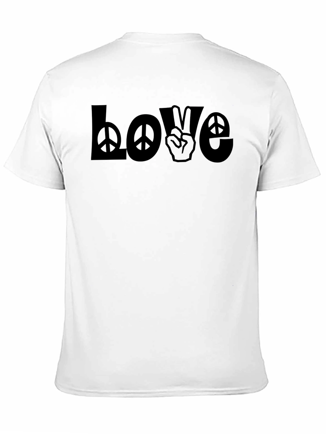 Love Peace Sign Graphic T-Shirt - Black