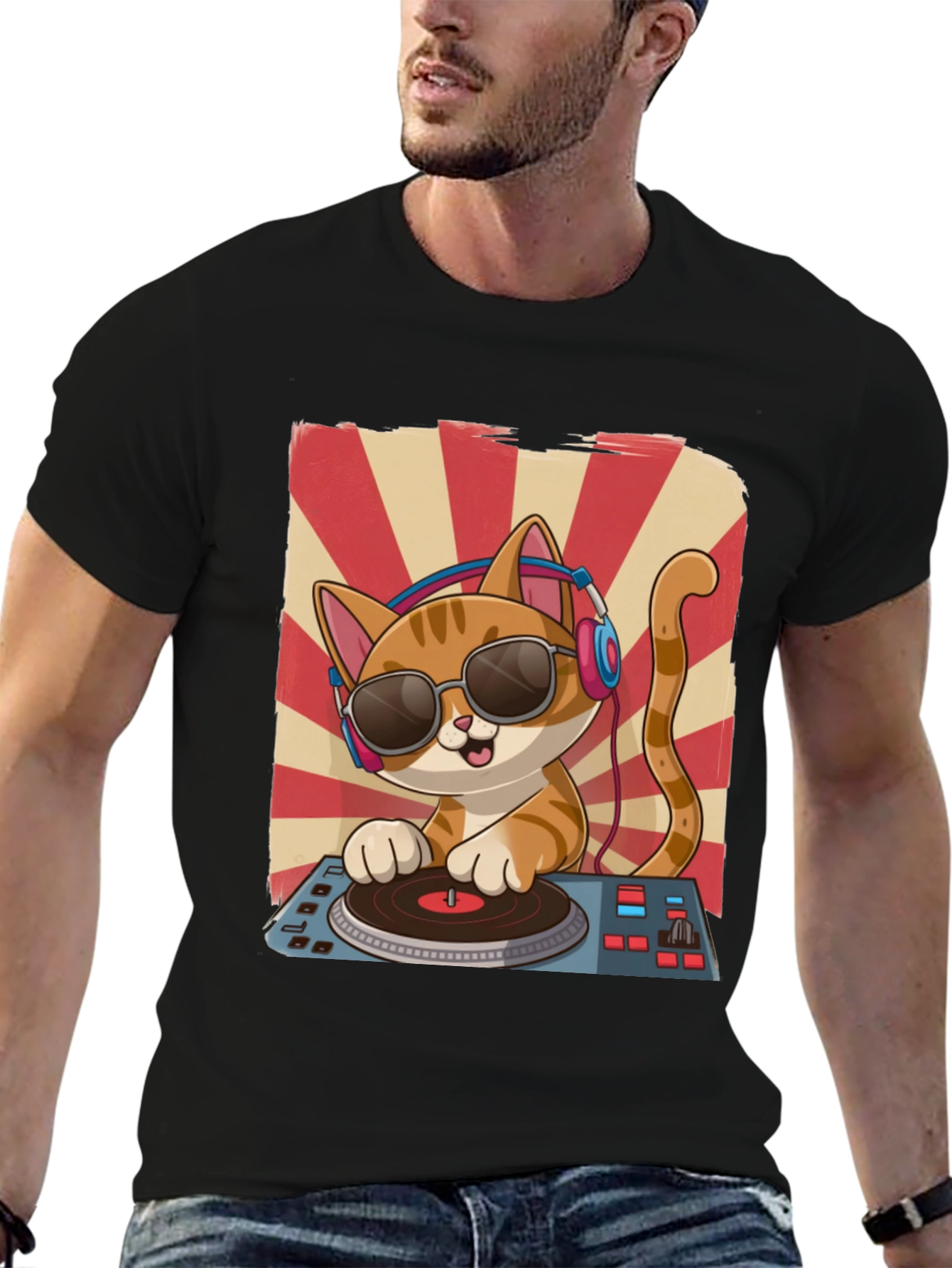 DJ Cat Graphic T-Shirt