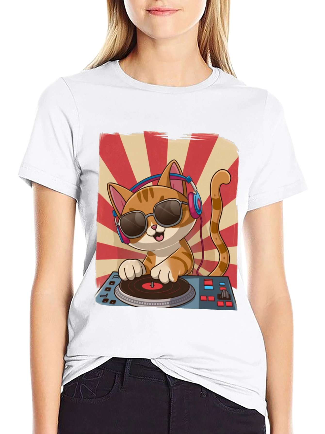 DJ Cat Graphic T-Shirt
