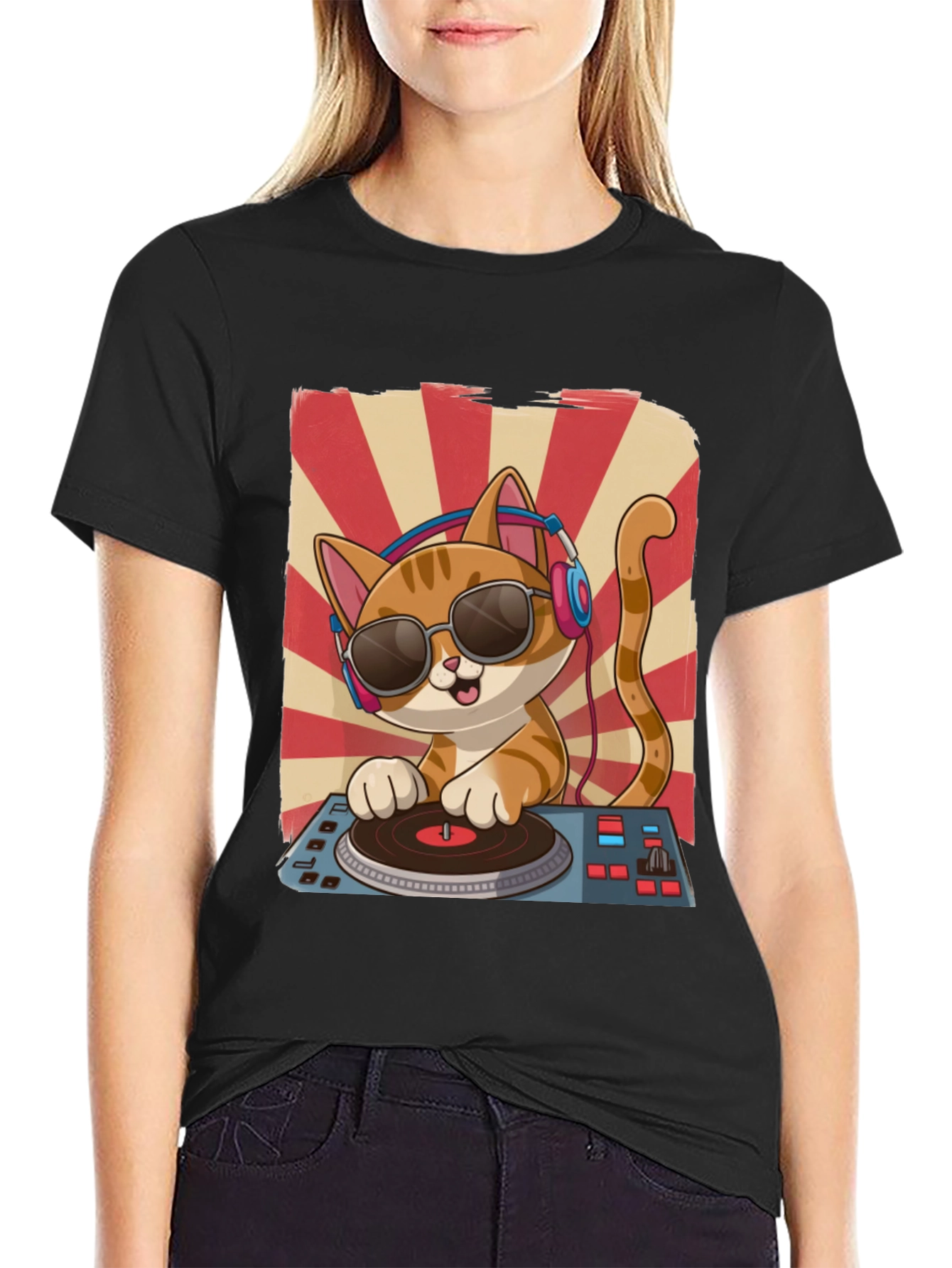 DJ Cat Graphic T-Shirt