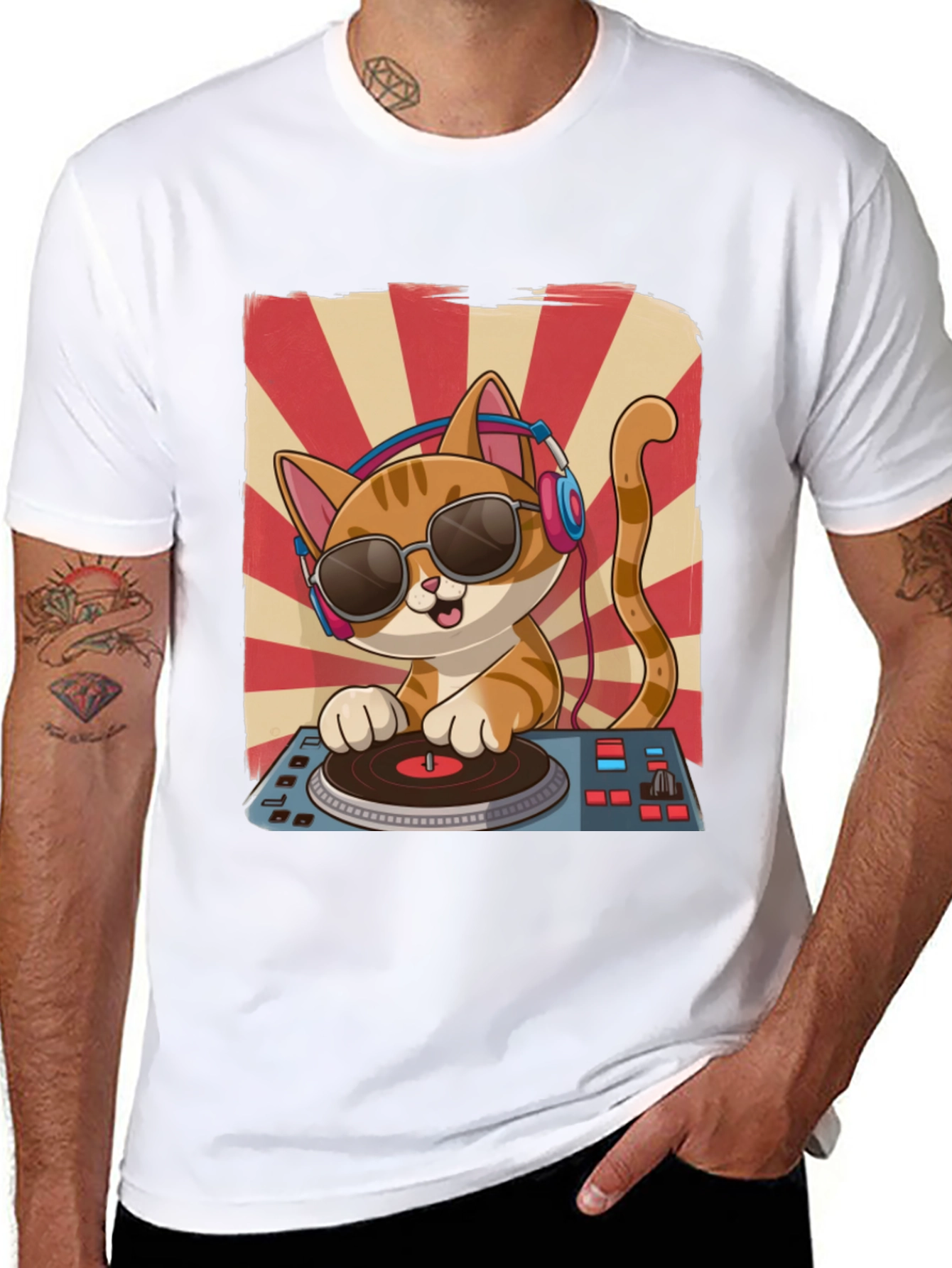 DJ Cat Graphic T-Shirt