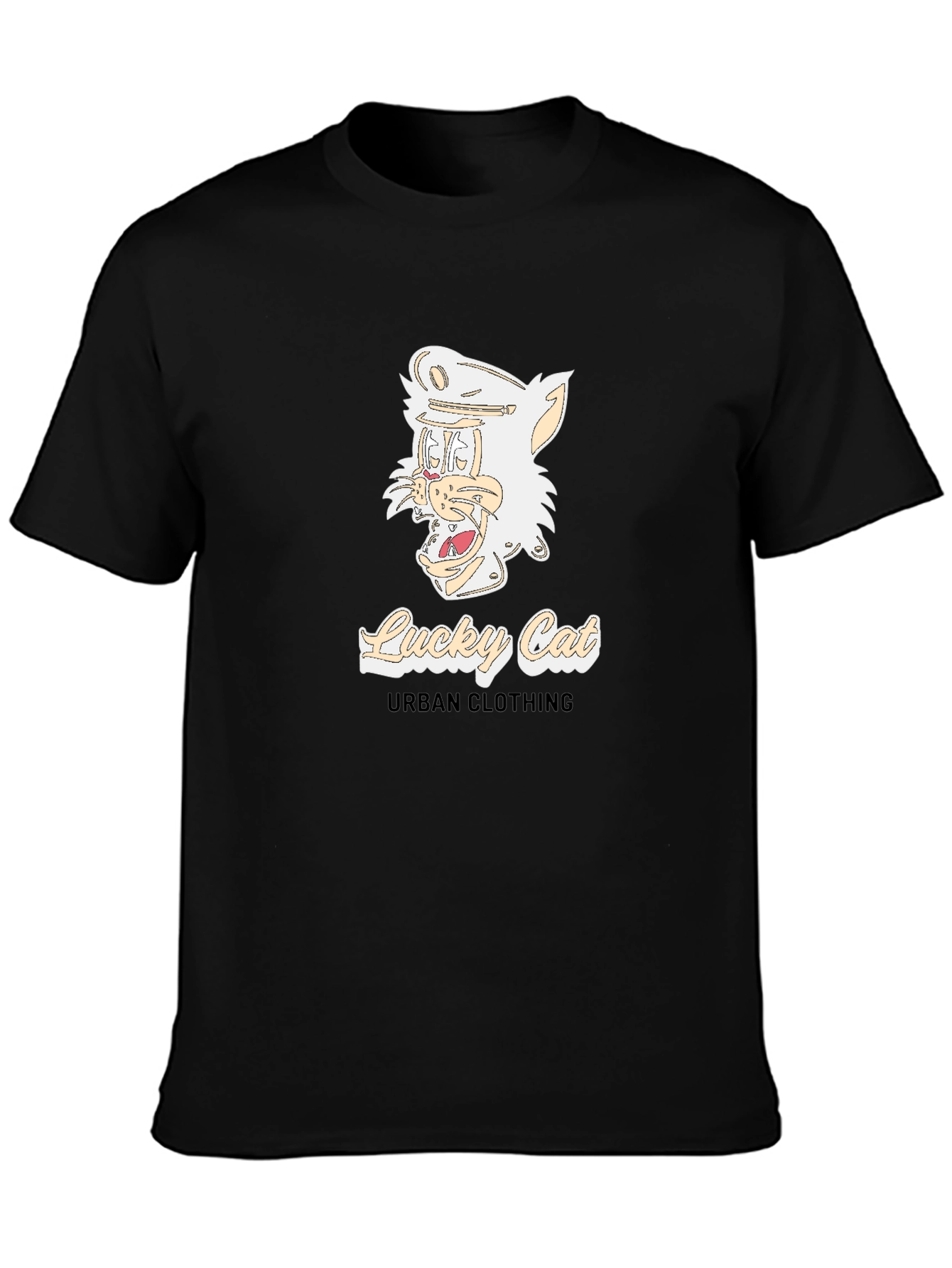 Lucky Cat Urban Clothing Black T-Shirt