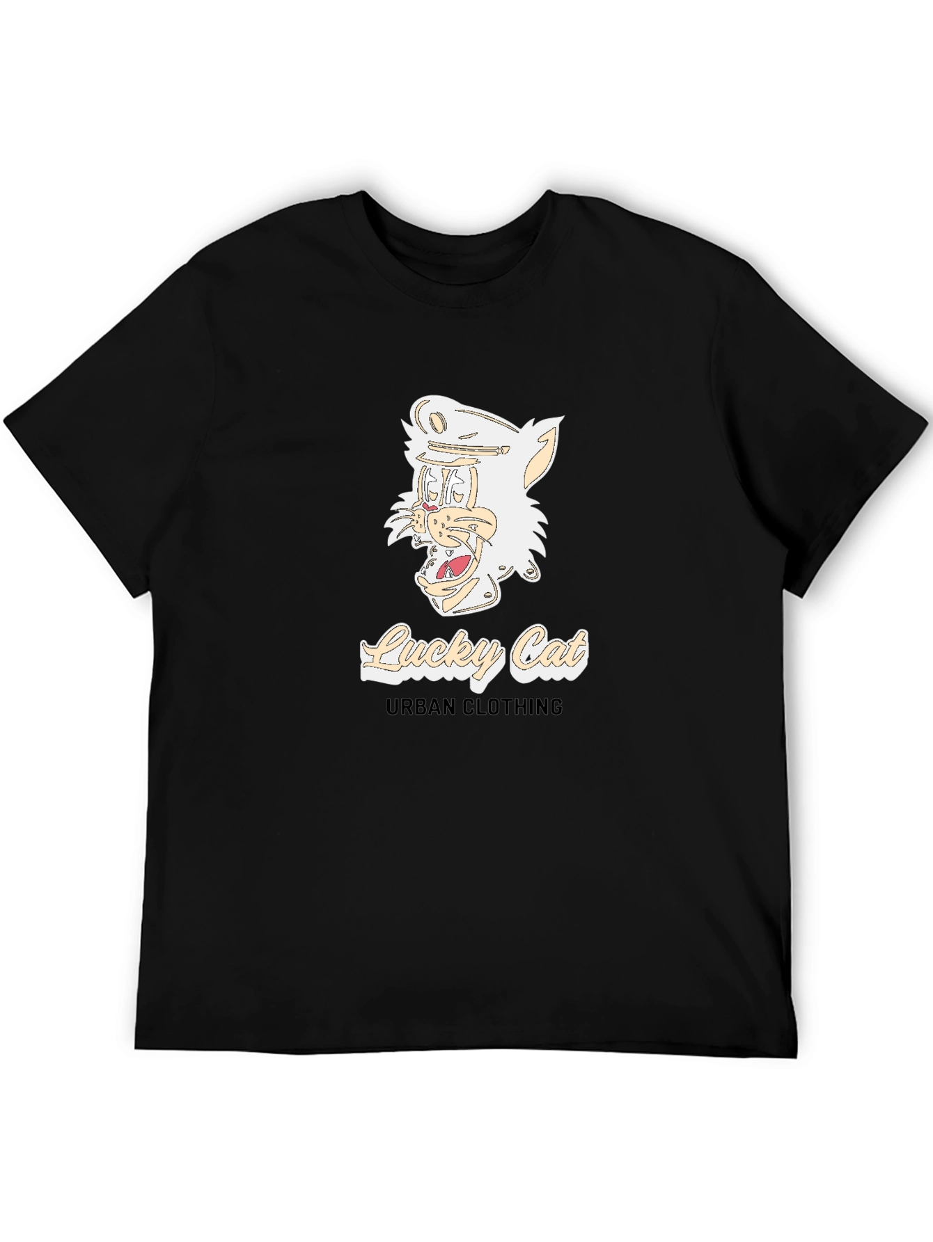 Lucky Cat Urban Clothing Black T-Shirt