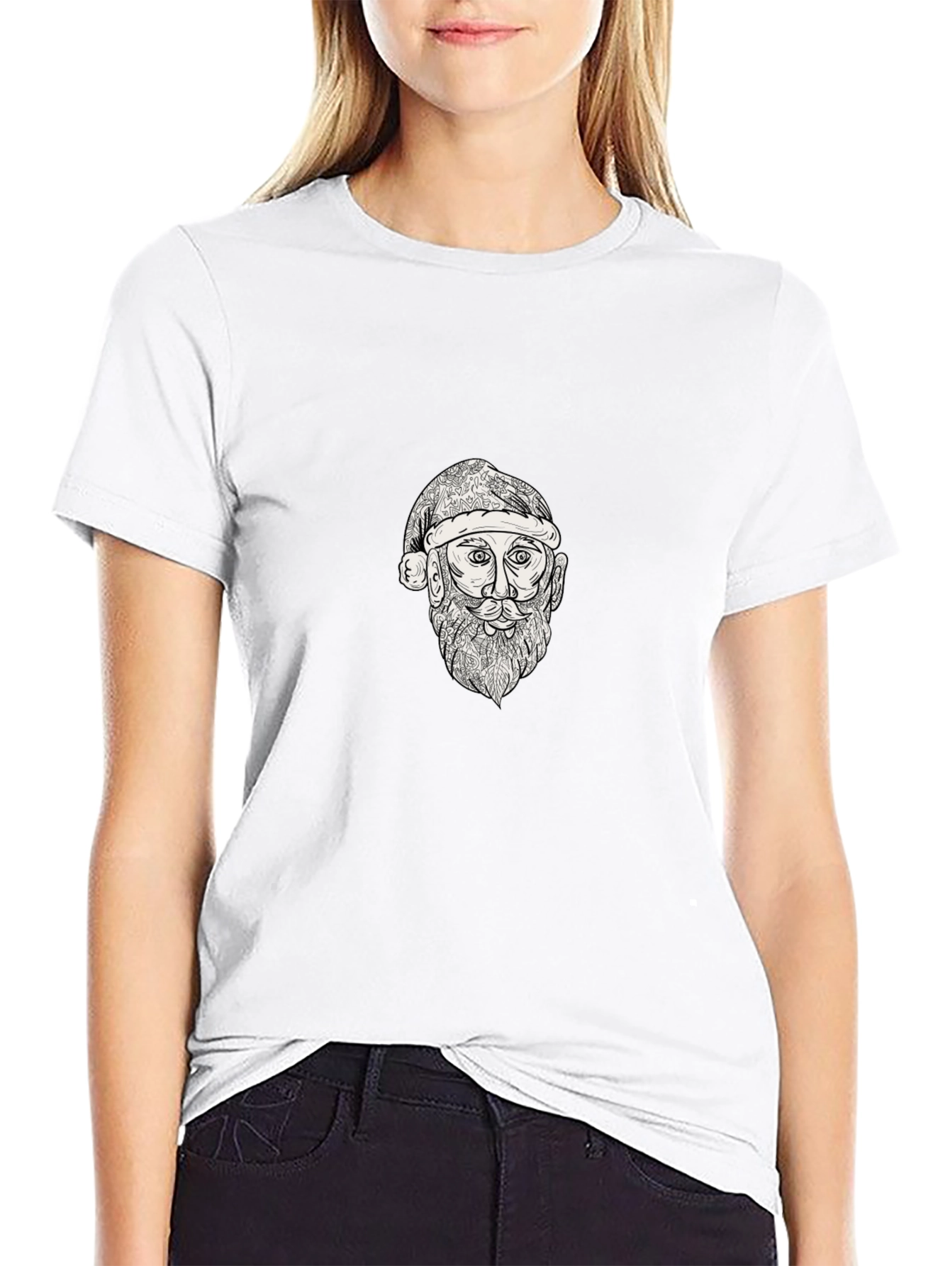 Sketch Santa Graphic Tee - Black
