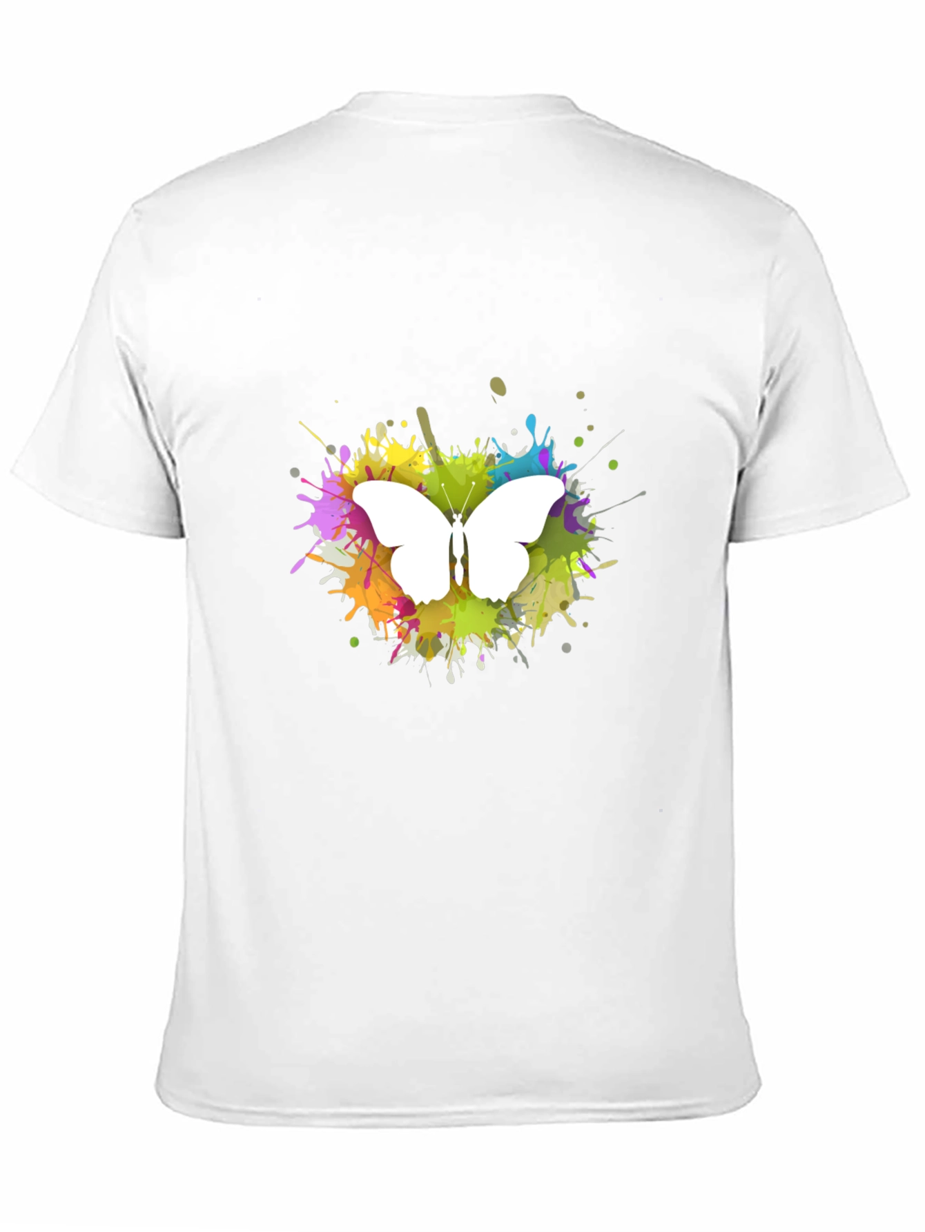 Butterfly Splatter Art T-Shirt - Black
