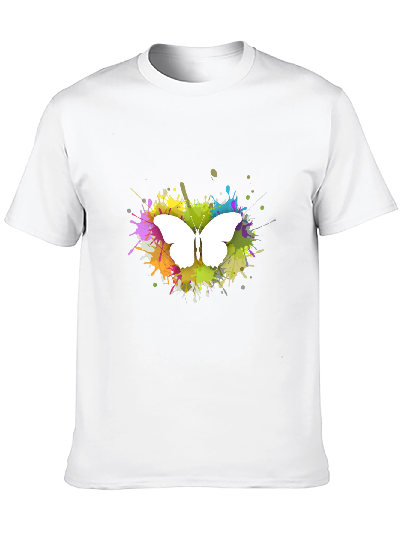 Butterfly Splatter Art T-Shirt - Black
