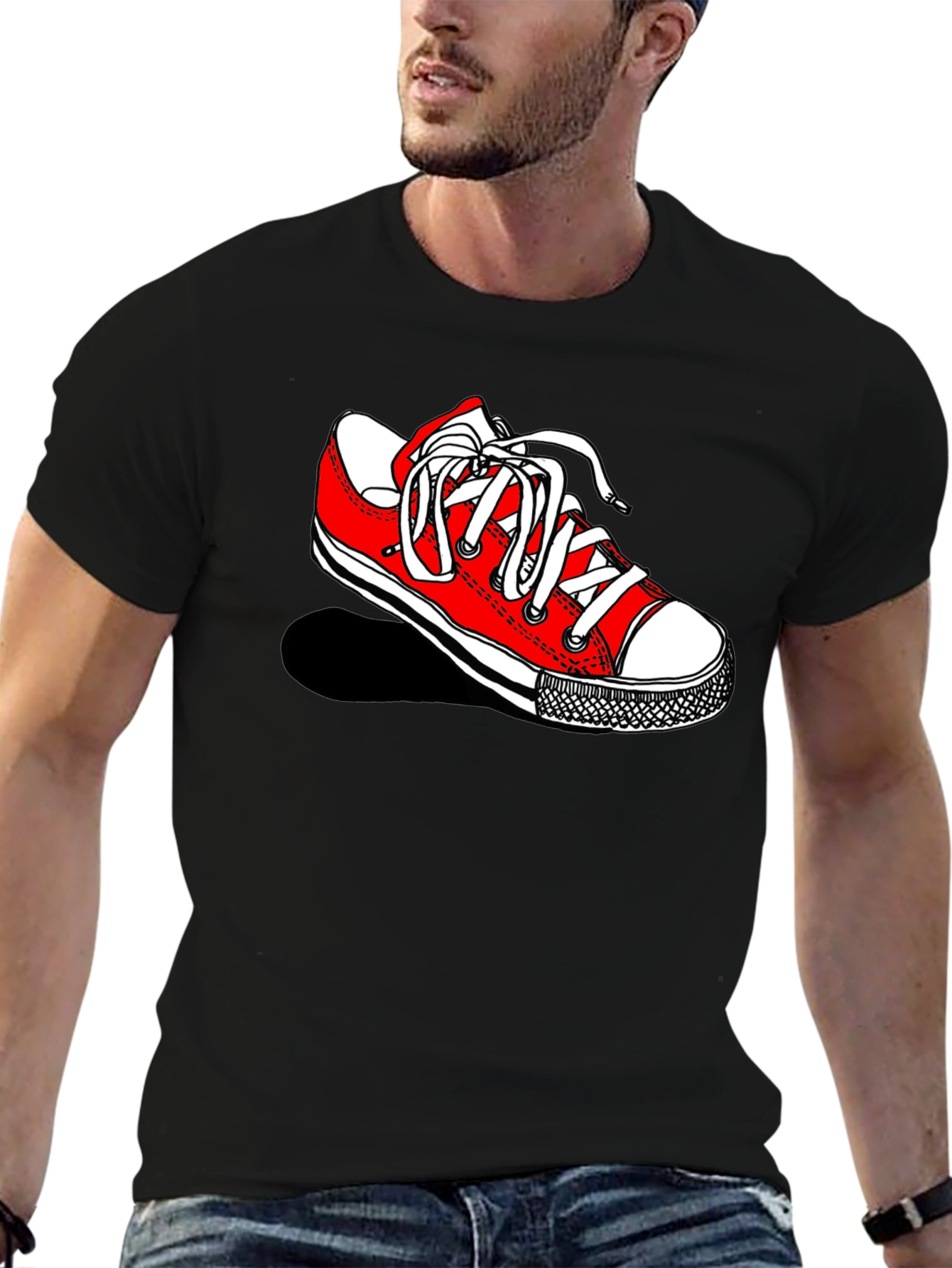 Sneaker Graphic Black Tee