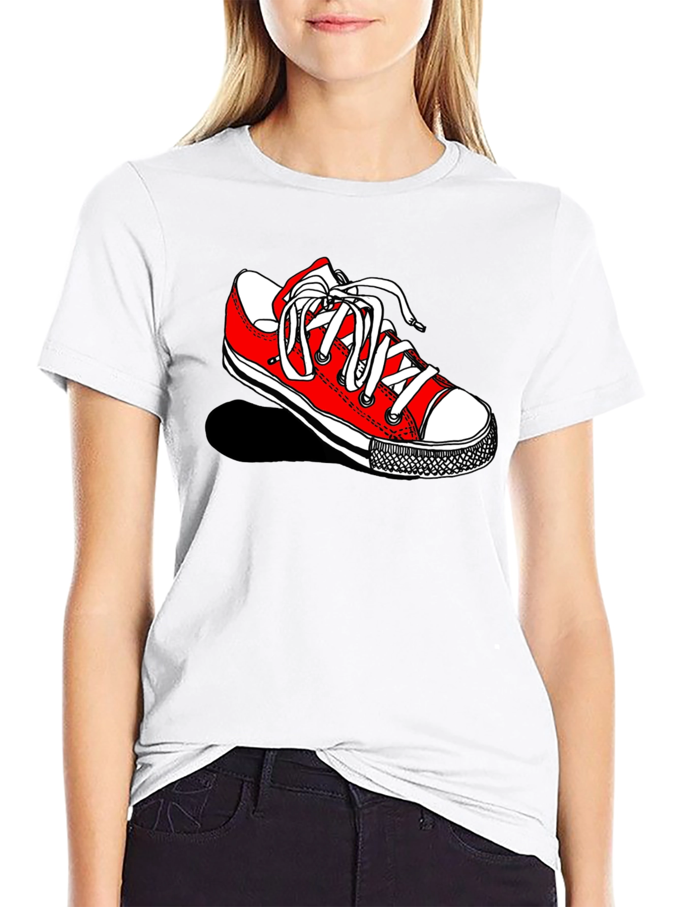 Sneaker Graphic Black Tee