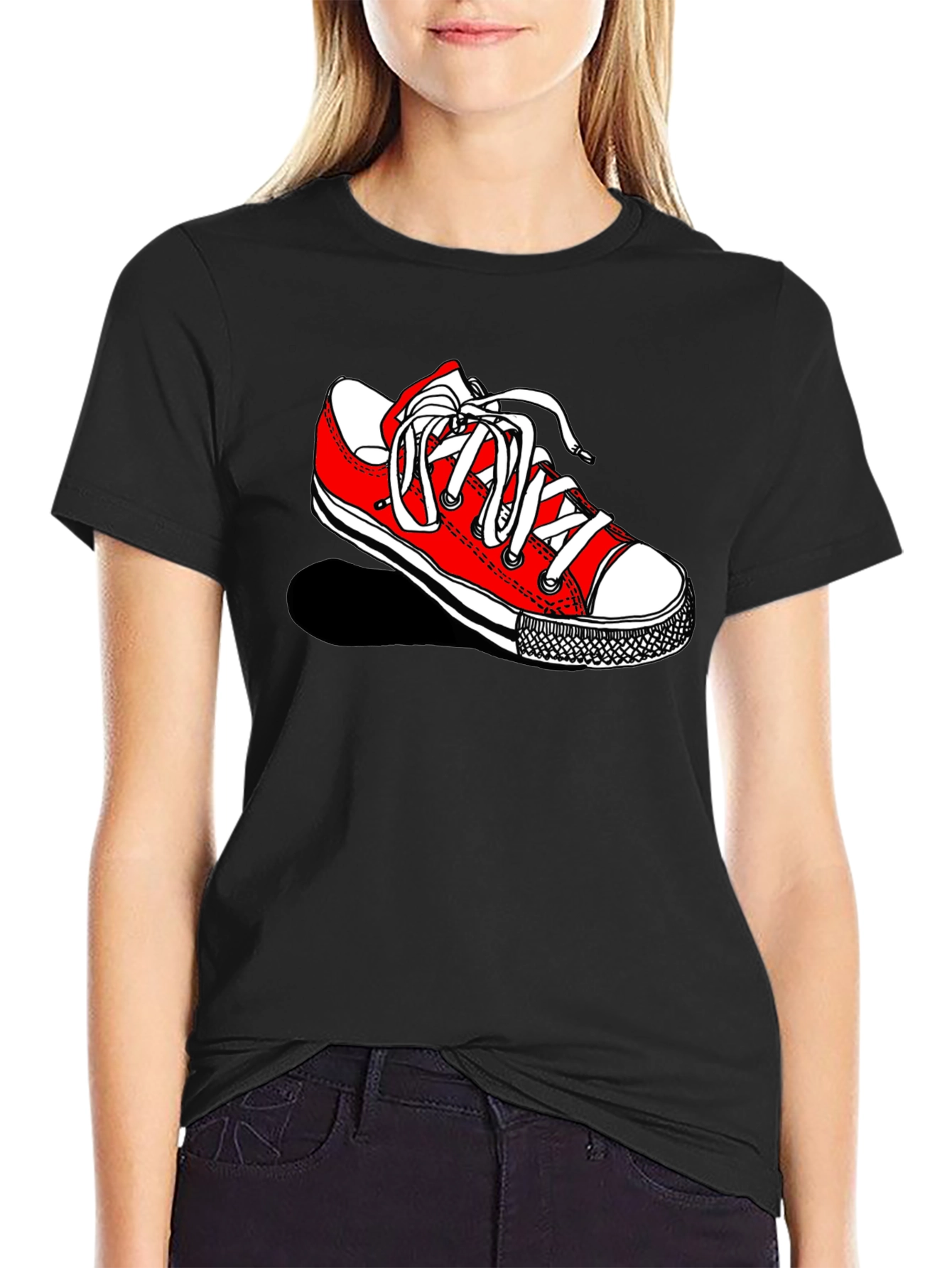 Sneaker Graphic Black Tee