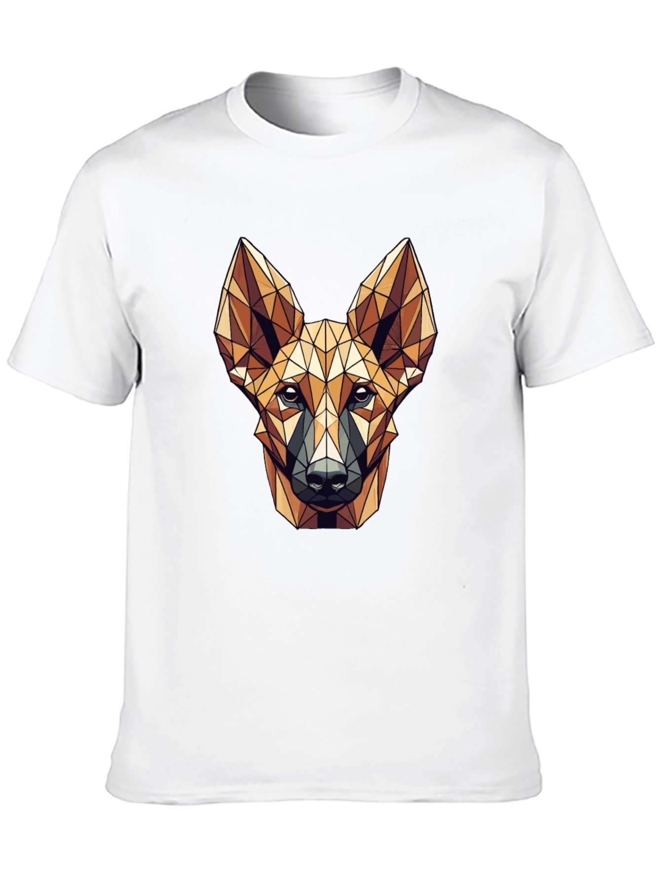 Geometric Dog Head Graphic Print T-Shirt