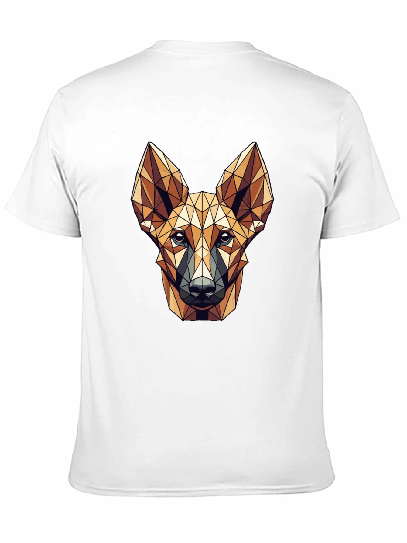 Geometric Dog Head Graphic Print T-Shirt