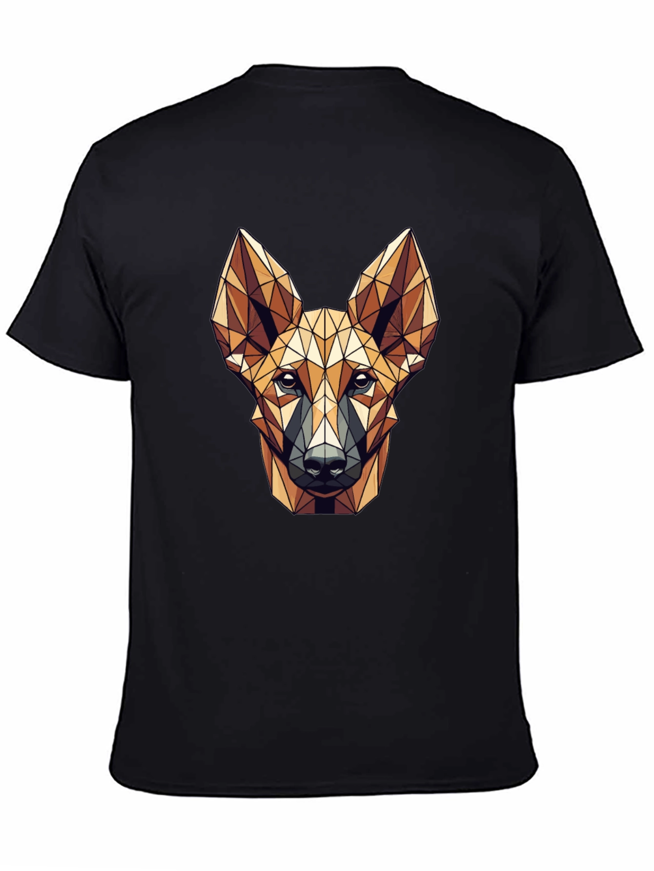 Geometric Dog Head Graphic Print T-Shirt