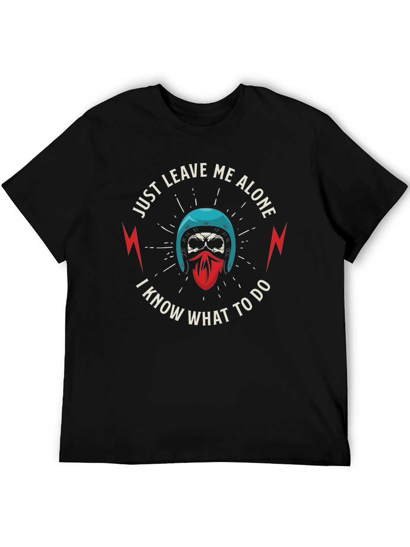 Just Leave Me Alone Skull Graphic T-Shirt