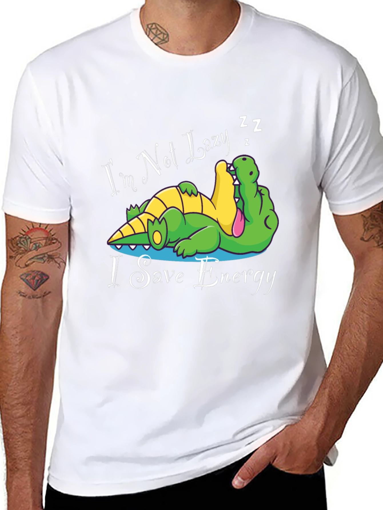Funny Crocodile T-Shirt Im Not Lazy I Save Energy