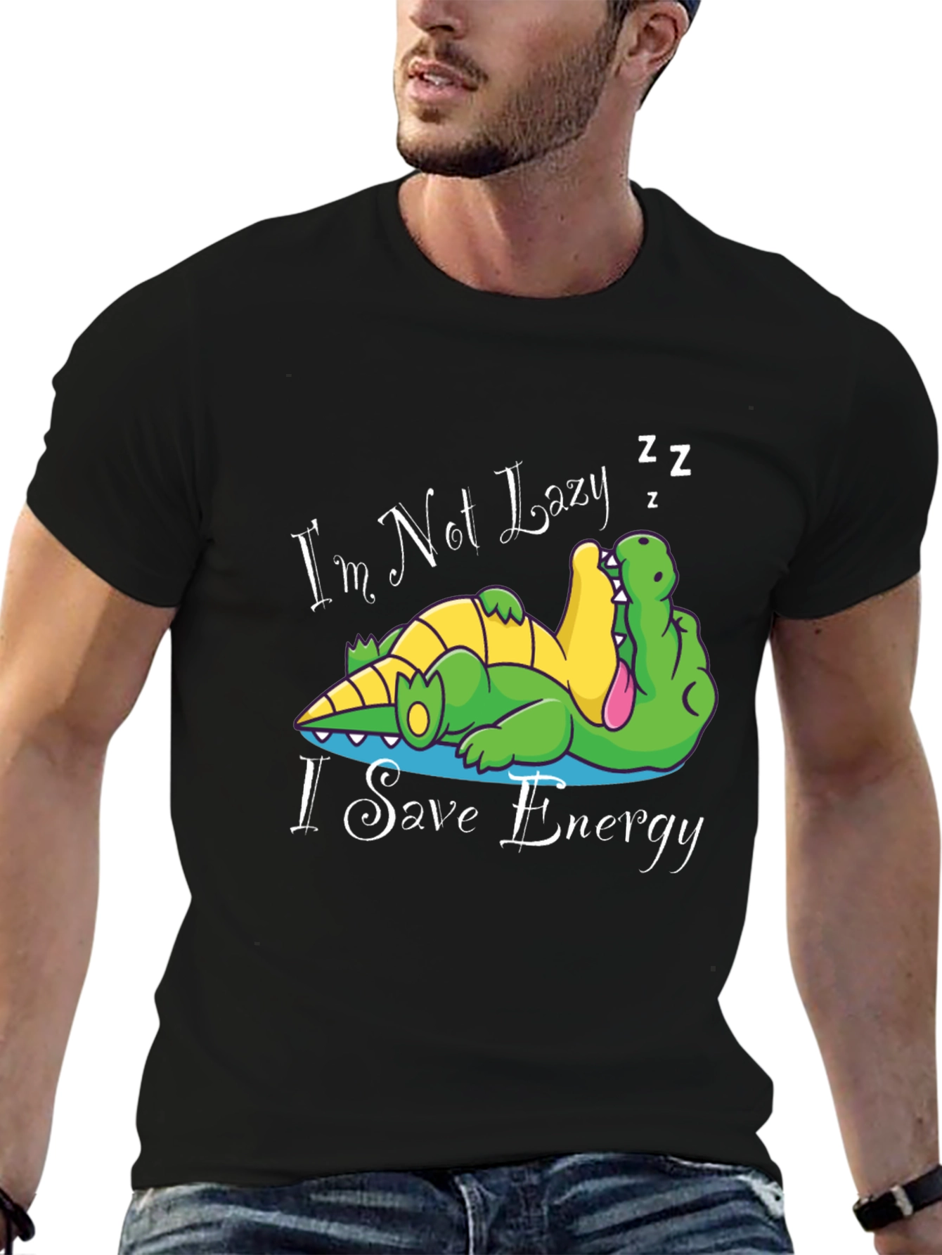 Funny Crocodile T-Shirt Im Not Lazy I Save Energy