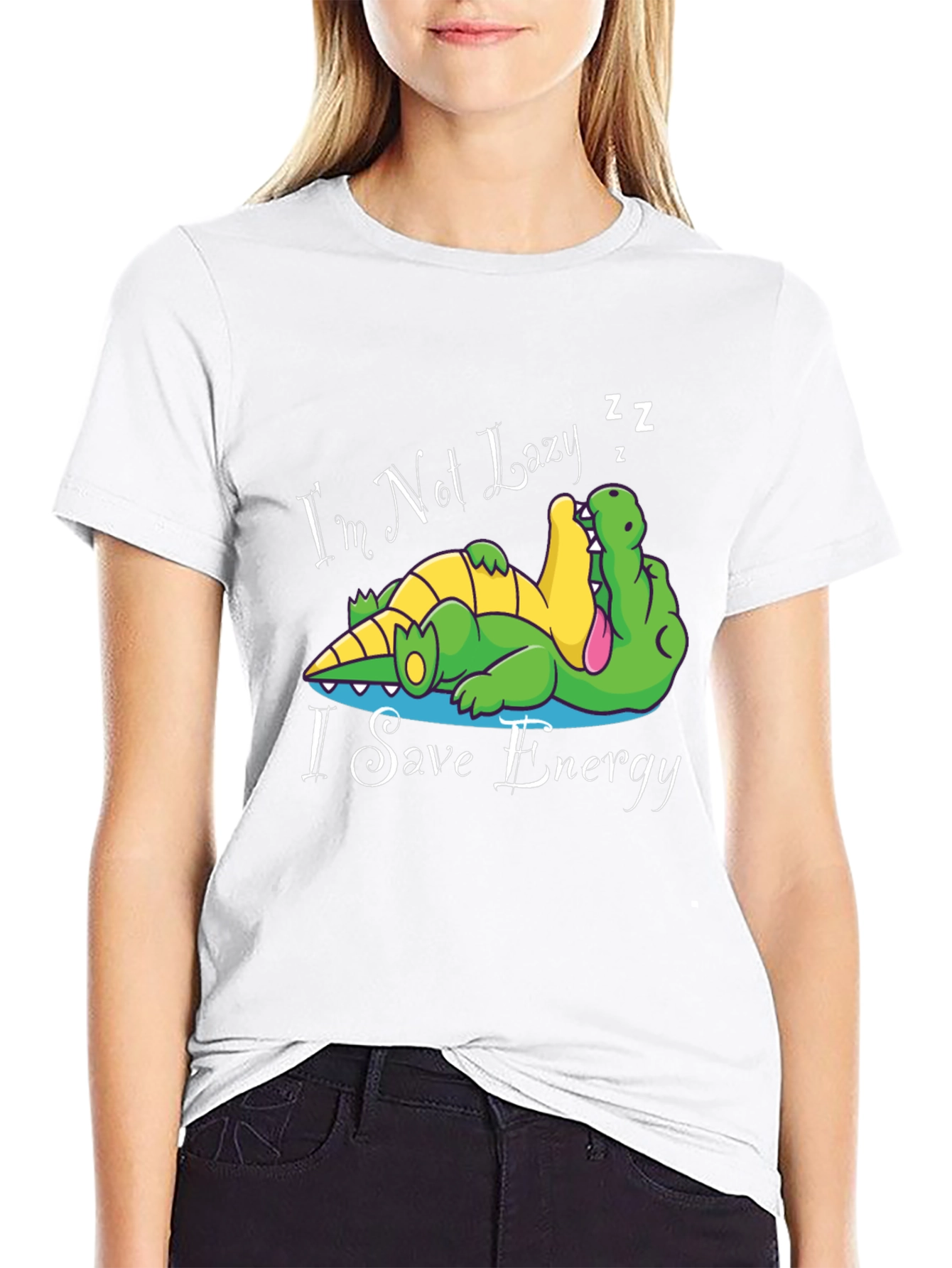 Funny Crocodile T-Shirt Im Not Lazy I Save Energy