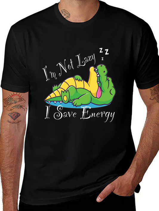 Funny Crocodile T-Shirt Im Not Lazy I Save Energy