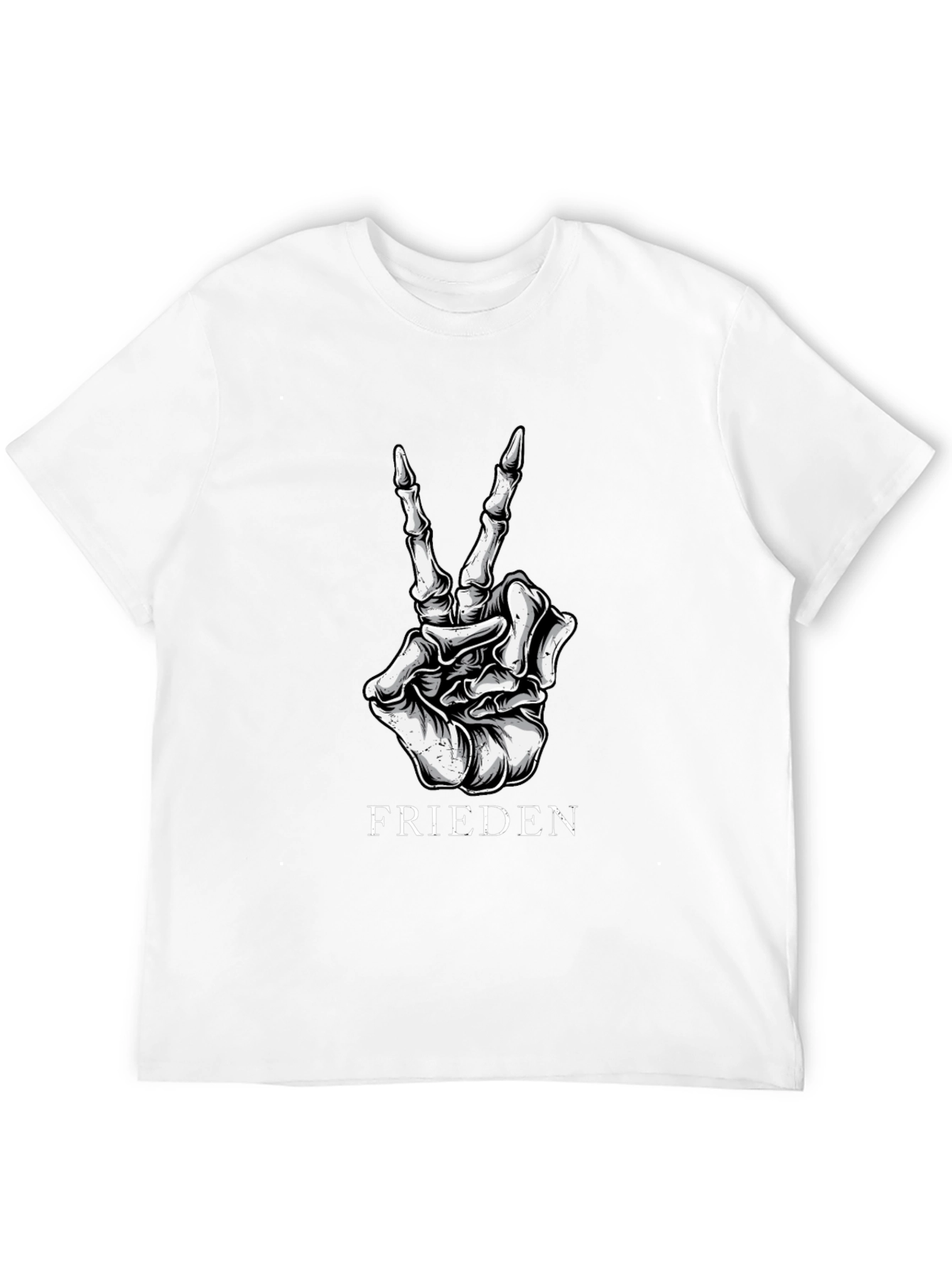 Frieden Peace Skeleton Hand Black Graphic T-Shirt