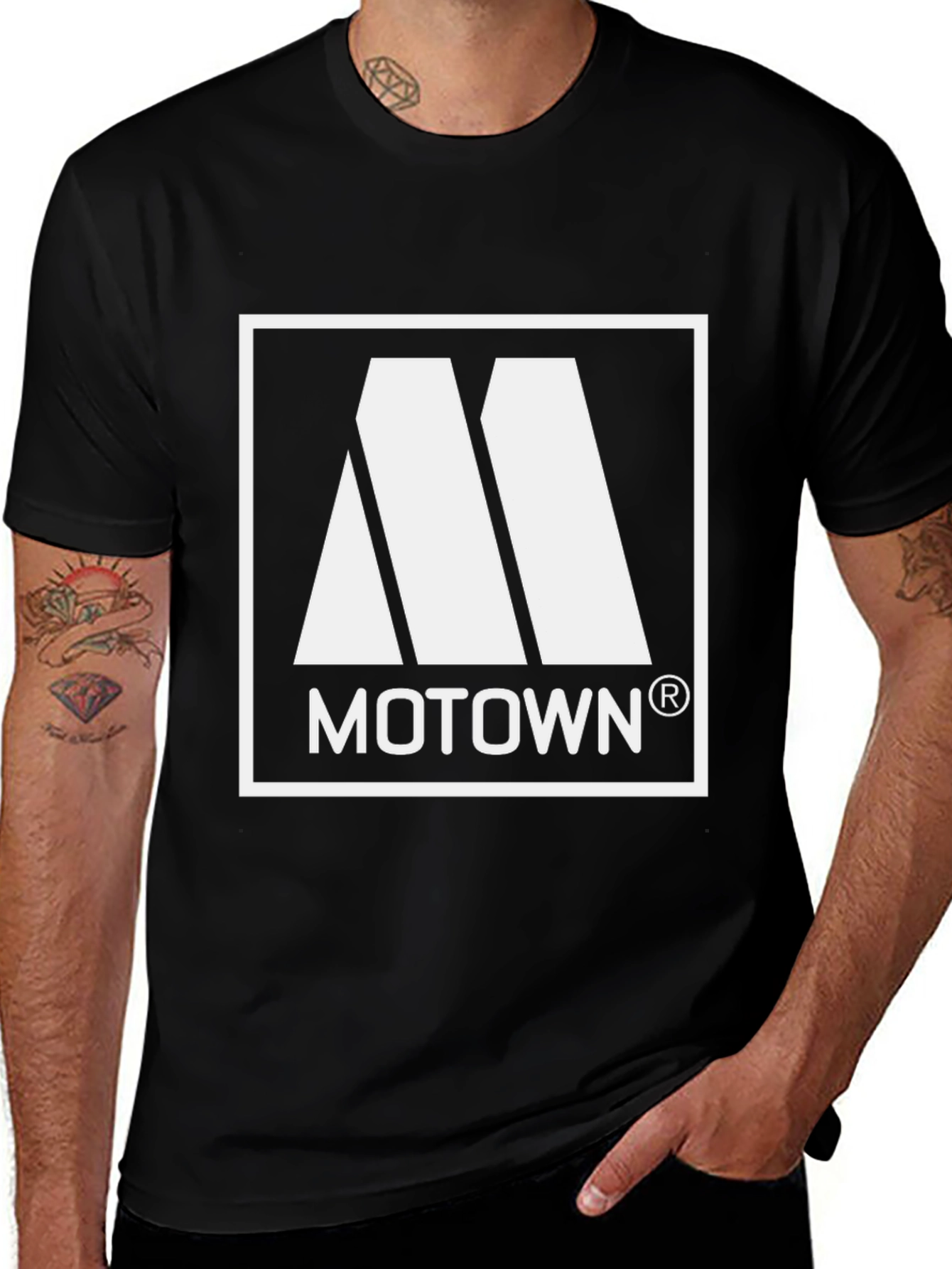 Motown Logo Black T-Shirt - Classic Music Apparel