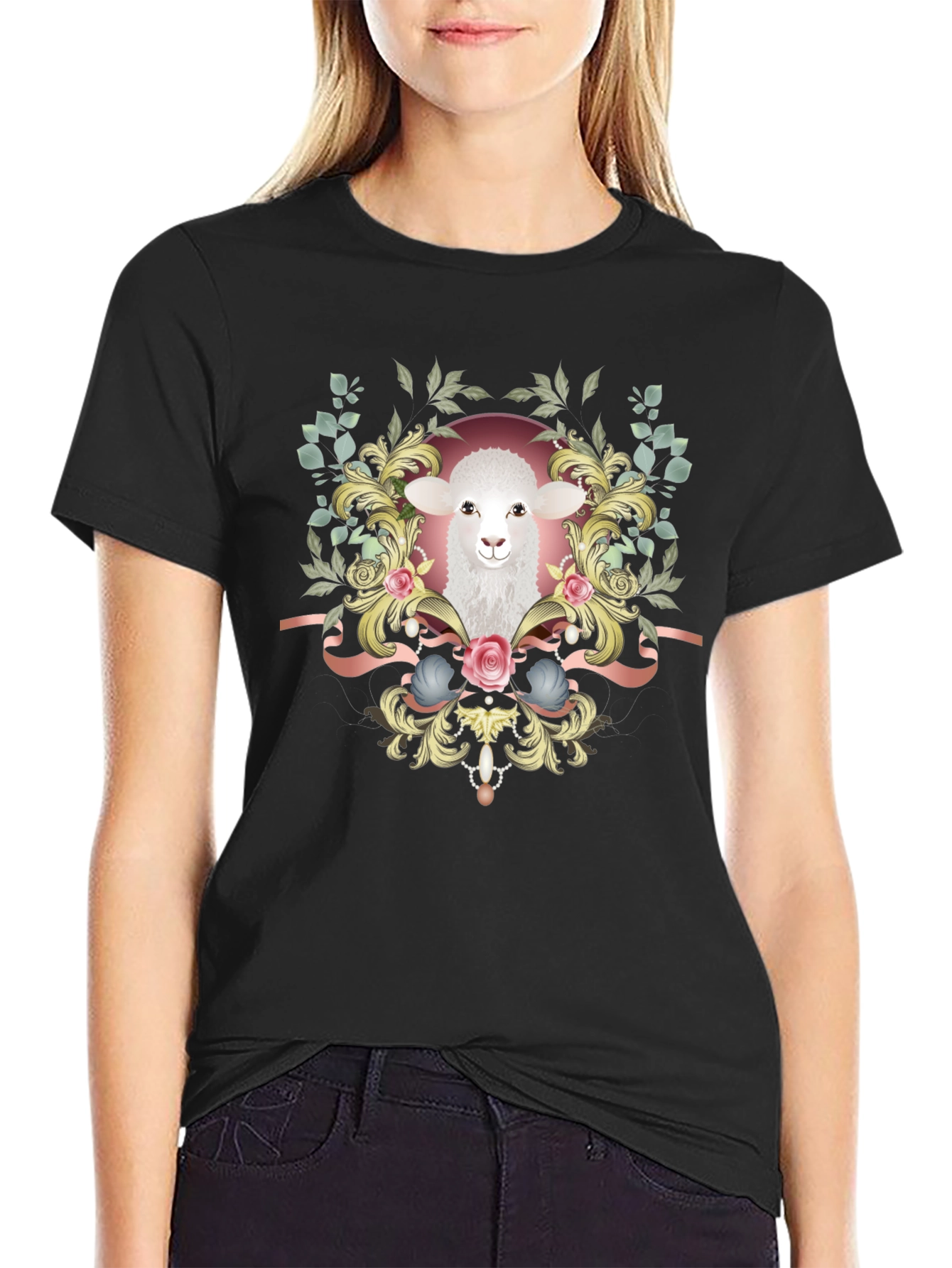 Lamb Floral Graphic Tee - Stylish Unisex Shirt
