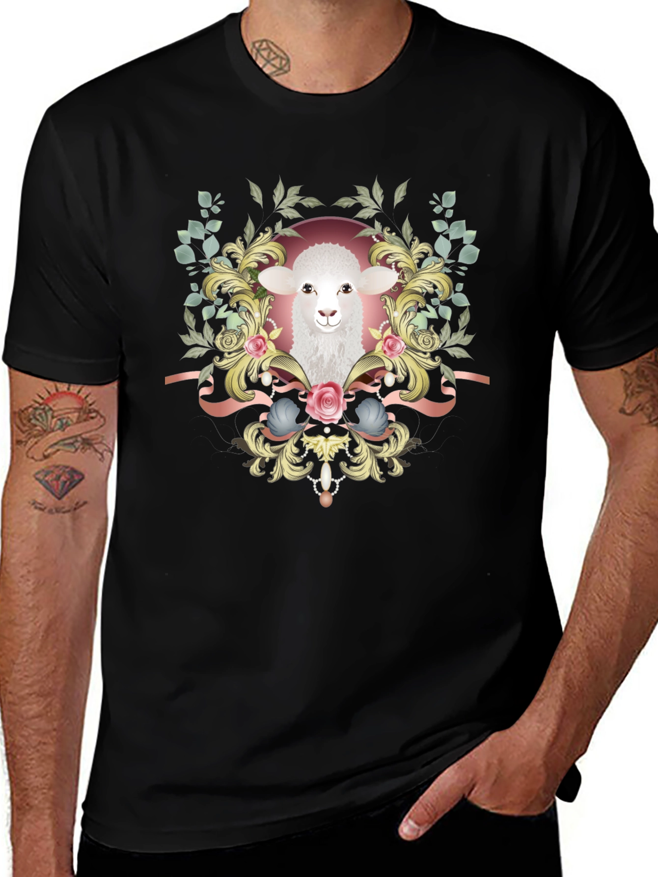 Lamb Floral Graphic Tee - Stylish Unisex Shirt