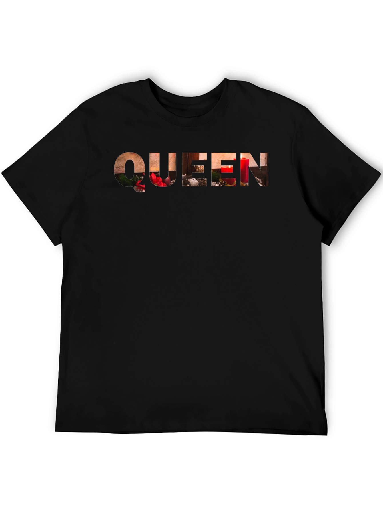 Queen Holiday Candles Black Tee