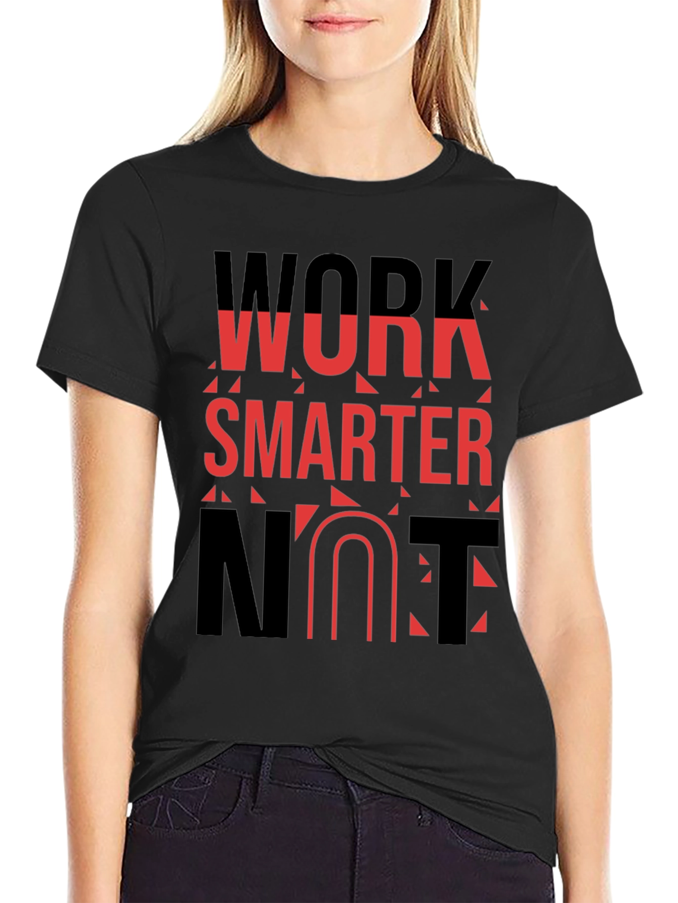 Work Smarter Black Graphic Tee