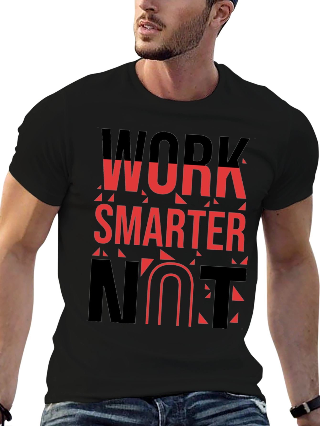 Work Smarter Black Graphic Tee