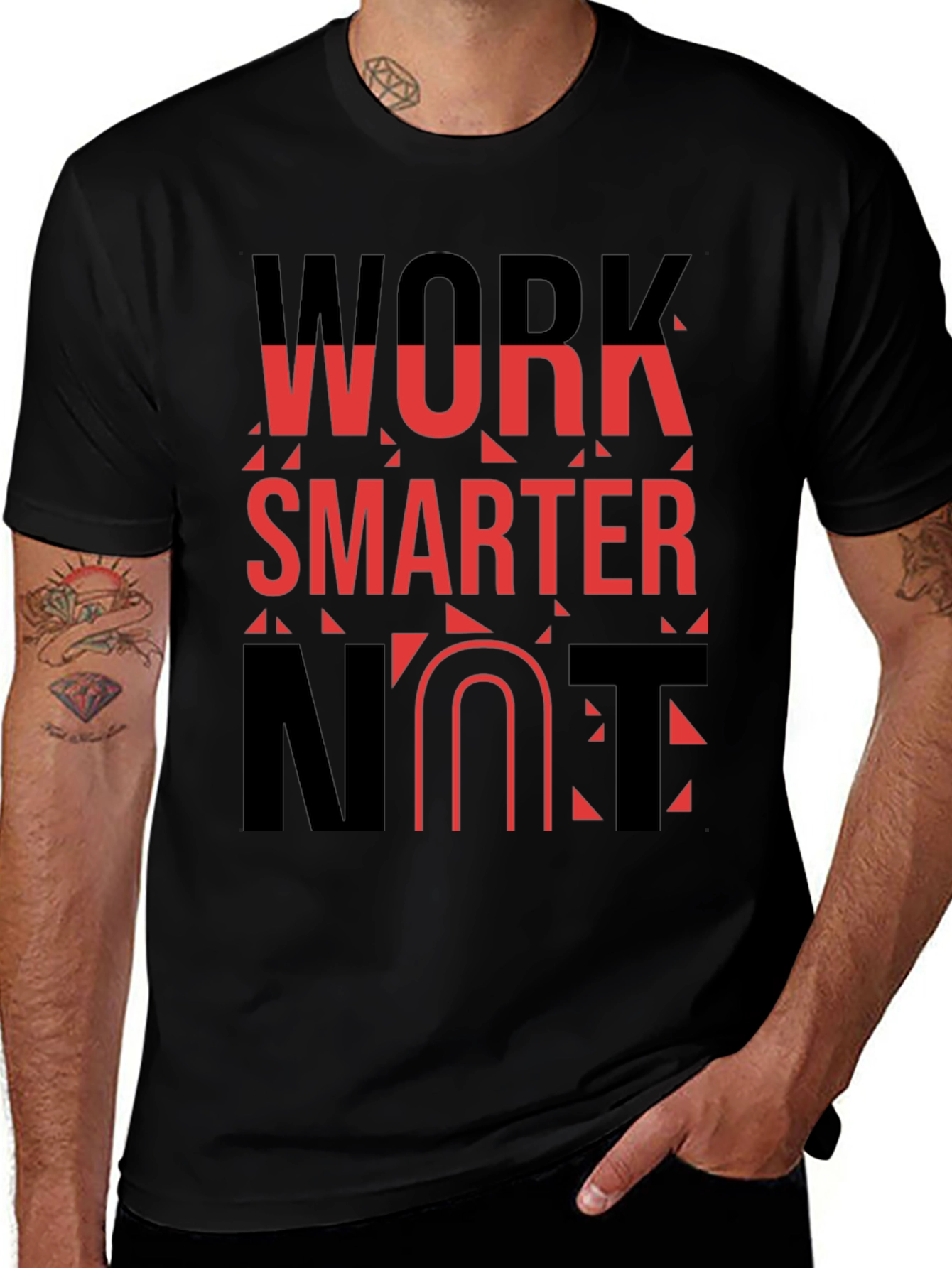 Work Smarter Black Graphic Tee