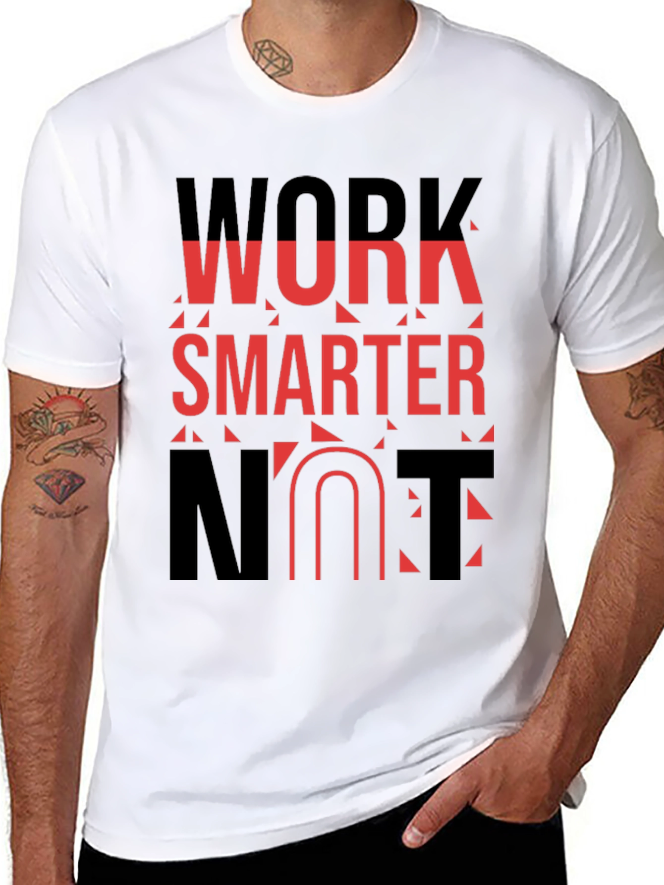 Work Smarter Black Graphic Tee