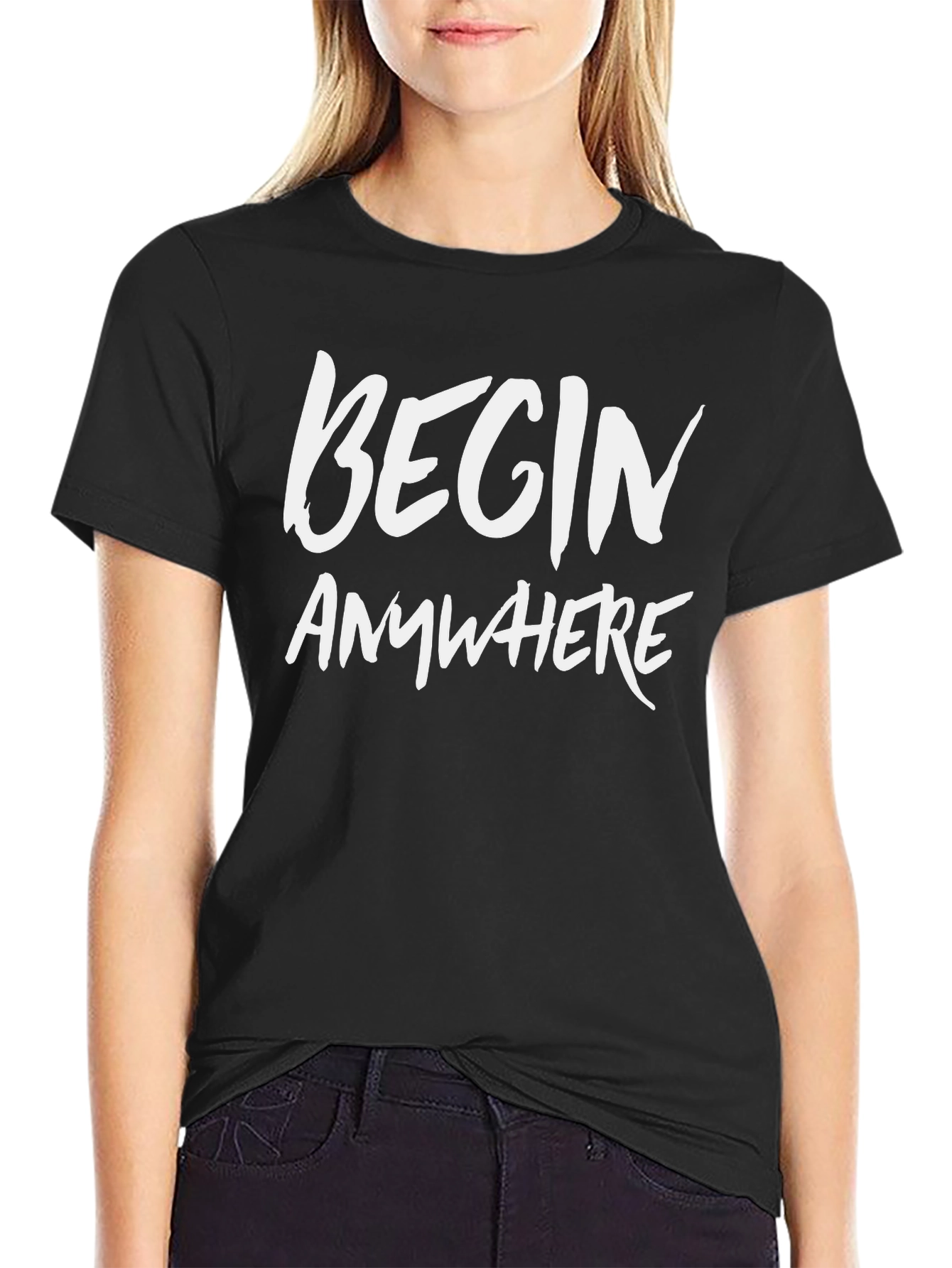 Begin Anywhere Graphic Tee - Black