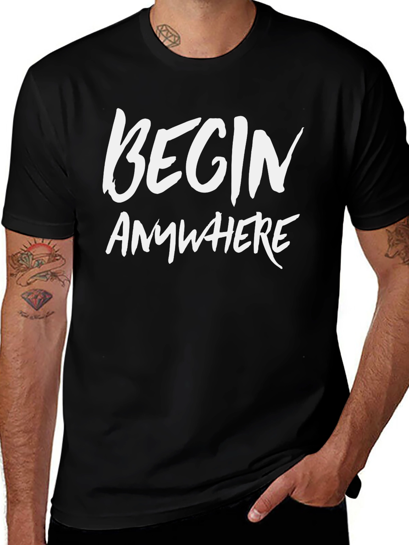 Begin Anywhere Graphic Tee - Black